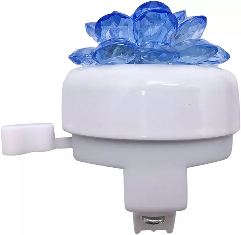 imageDRBIKE Kids Bike Bell for Girls Replacement Bicycle Handlebar Bell with Plastic Flower Cute Bike Safe Cycling Ring Horn Kids Bike AccessoriesCrystal Blue