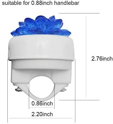 imageDRBIKE Kids Bike Bell for Girls Replacement Bicycle Handlebar Bell with Plastic Flower Cute Bike Safe Cycling Ring Horn Kids Bike AccessoriesCrystal Blue