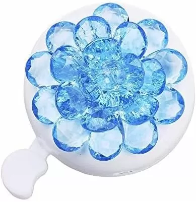 imageDRBIKE Kids Bike Bell for Girls Replacement Bicycle Handlebar Bell with Plastic Flower Cute Bike Safe Cycling Ring Horn Kids Bike AccessoriesCrystal Blue