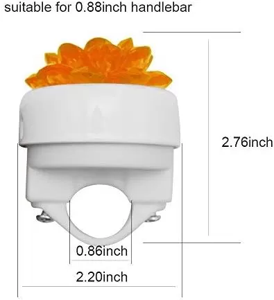 imageDRBIKE Kids Bike Bell for Girls Replacement Bicycle Handlebar Bell with Plastic Flower Cute Bike Safe Cycling Ring Horn Kids Bike AccessoriesCrystal Orange