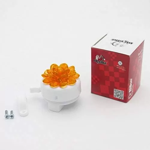 imageDRBIKE Kids Bike Bell for Girls Replacement Bicycle Handlebar Bell with Plastic Flower Cute Bike Safe Cycling Ring Horn Kids Bike AccessoriesCrystal Orange