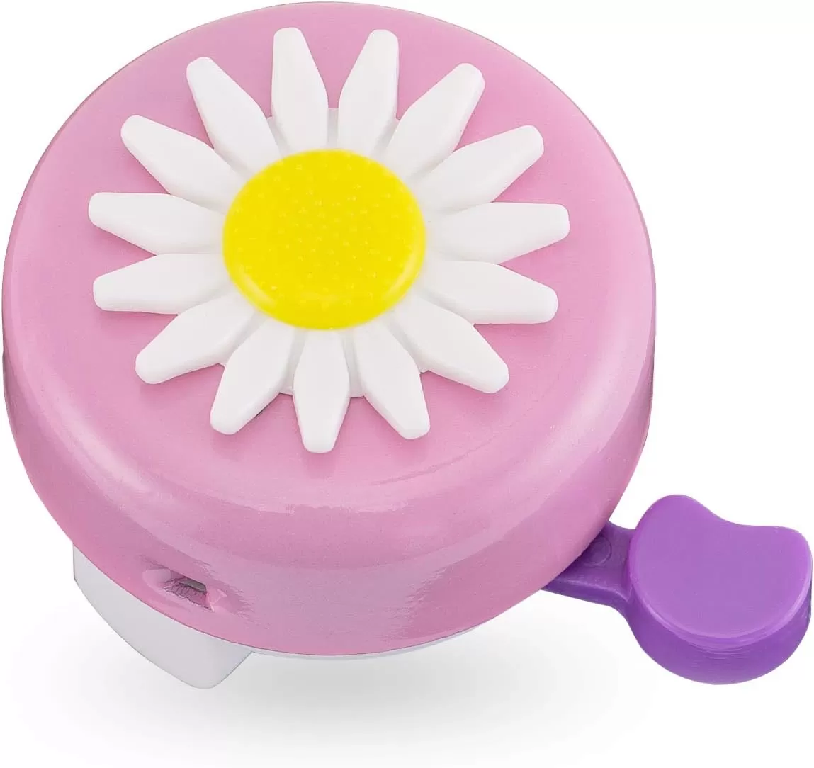 imageDRBIKE Kids Bike Bell for Girls Replacement Bicycle Handlebar Bell with Plastic Flower Cute Bike Safe Cycling Ring Horn Kids Bike AccessoriesDaisy Pink