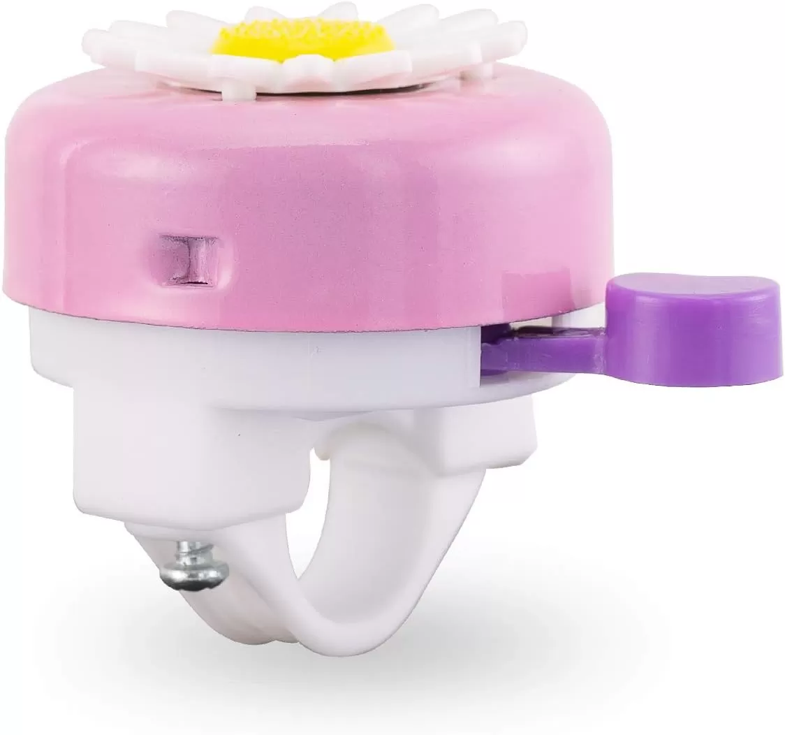 imageDRBIKE Kids Bike Bell for Girls Replacement Bicycle Handlebar Bell with Plastic Flower Cute Bike Safe Cycling Ring Horn Kids Bike AccessoriesDaisy Pink