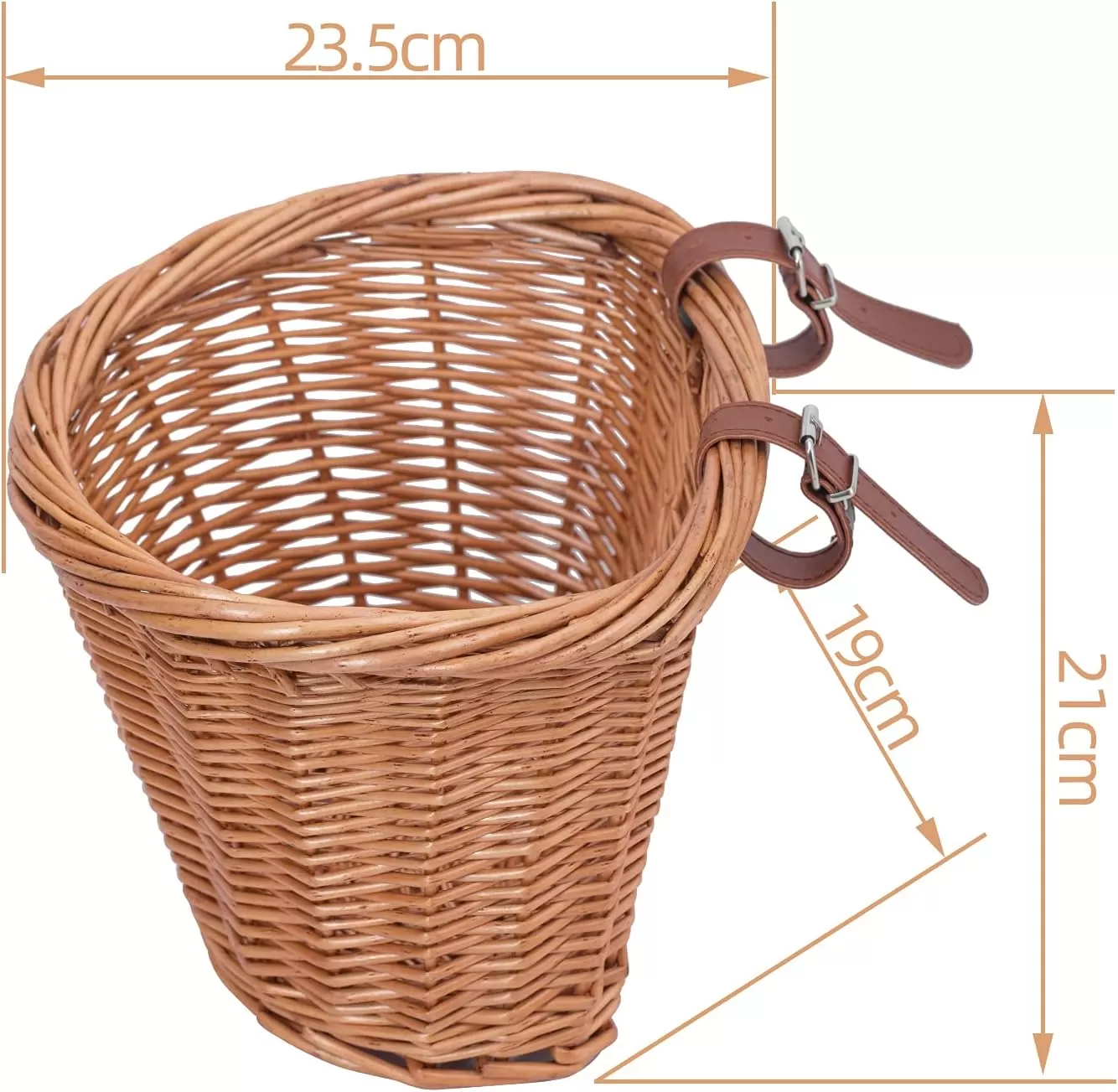 imageDRBIKE Wicker Kids Bike Basket for 1218 Inch Kids Bike Balance Bike Scooter Kids Bicycle Front Handlebar Wicker Baskets Kids Bike AccessoriesBrown Basket Fits for 1824 Inch Bike