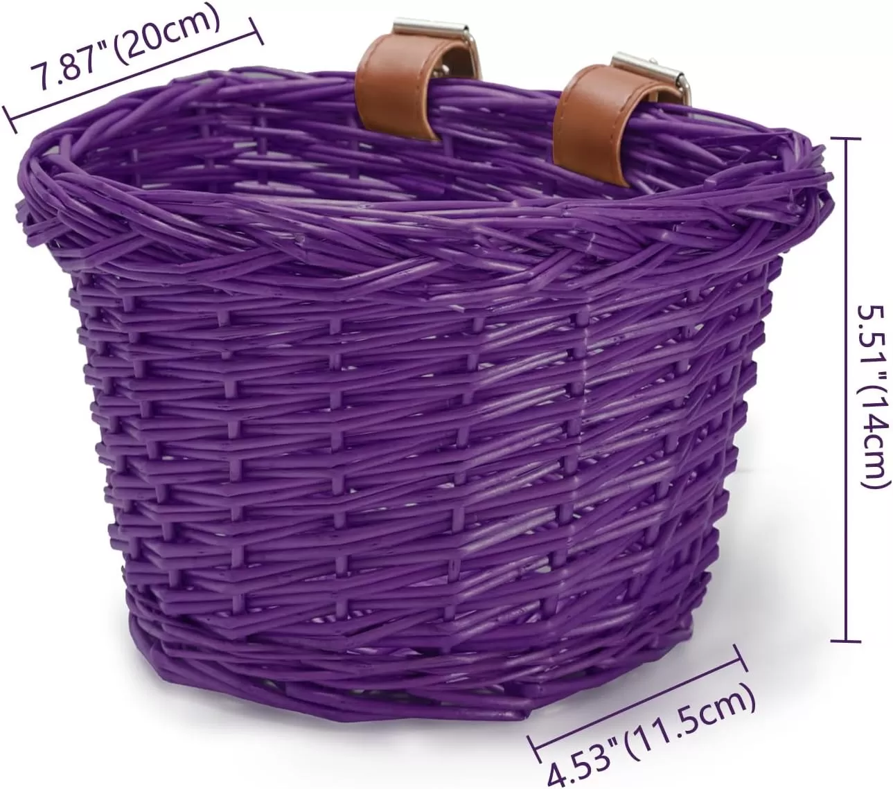 imageDRBIKE Wicker Kids Bike Basket for 1218 Inch Kids Bike Balance Bike Scooter Kids Bicycle Front Handlebar Wicker Baskets Kids Bike AccessoriesPurple Basket Fits for 1216 Inch Bike
