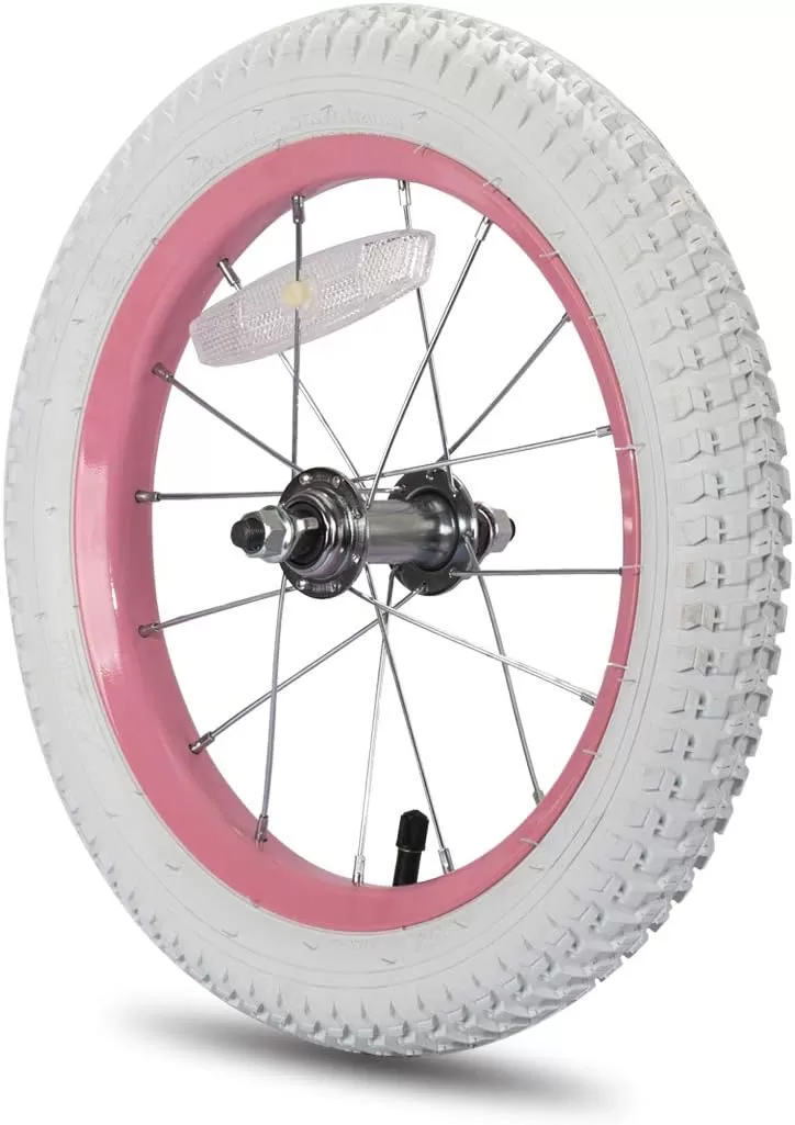 imageJOYSTAR 12 14 16 18 Inch Kids Bike Front Wheels Replacement with Solid Air Rubber Tire and Inner Tube Bicycle Bike Wheels Dont Fit with Huffy Bike Black ampamp WhiteWhite 14 Inch