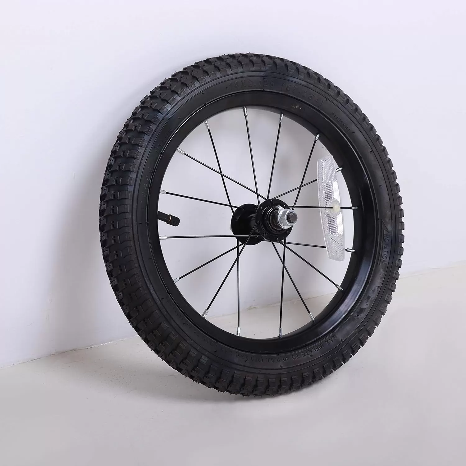 imageJOYSTAR 12 14 16 18 Inch Kids Bike Front Wheels Replacement with Solid Air Rubber Tire and Inner Tube Bicycle Bike Wheels Dont Fit with Huffy Bike Black ampamp WhiteBlack 14 Inch
