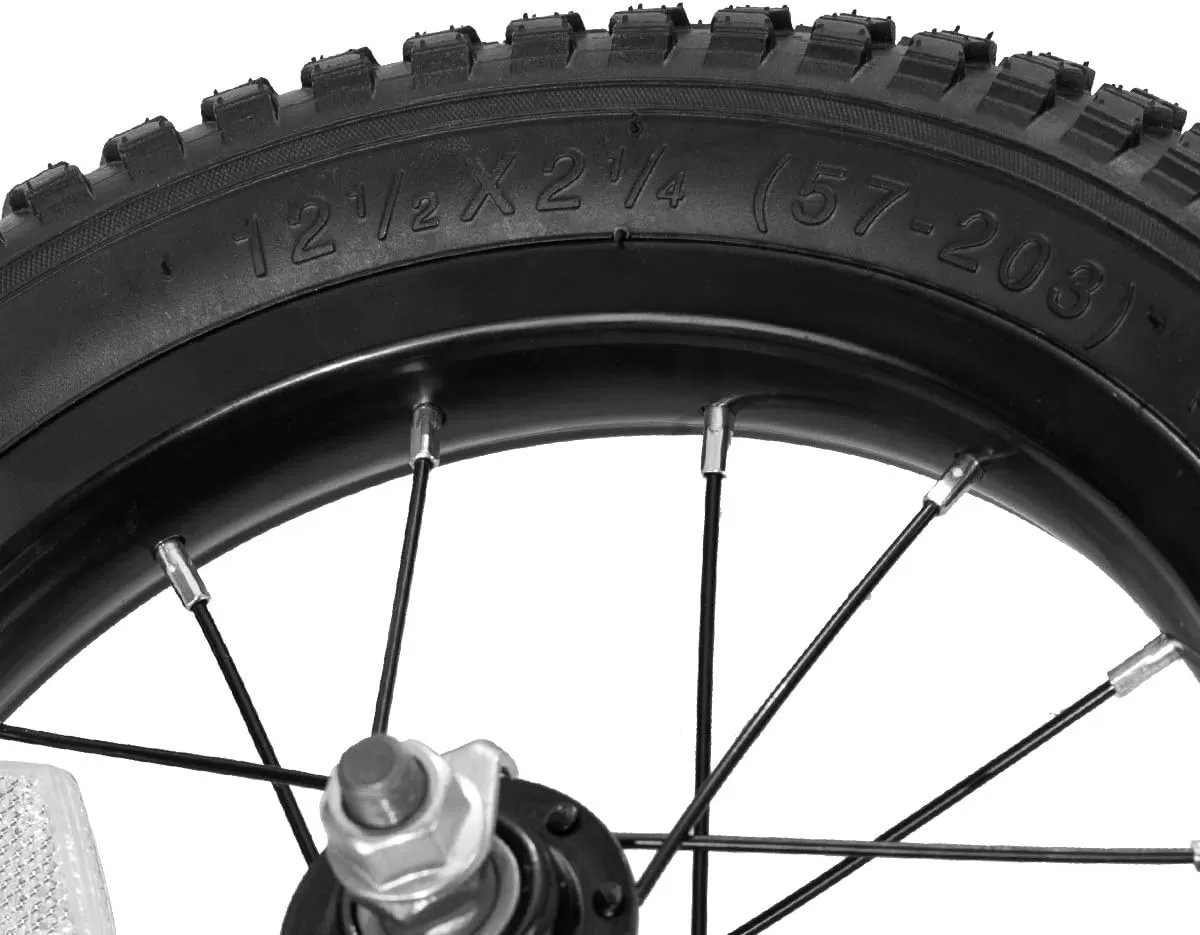 imageJOYSTAR 12 14 16 18 Inch Kids Bike Front Wheels Replacement with Solid Air Rubber Tire and Inner Tube Bicycle Bike Wheels Dont Fit with Huffy Bike Black ampamp WhiteBlack 12 Inch