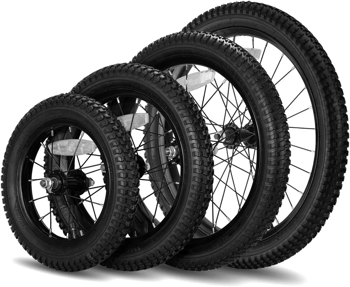 imageJOYSTAR 12 14 16 18 Inch Kids Bike Front Wheels Replacement with Solid Air Rubber Tire and Inner Tube Bicycle Bike Wheels Dont Fit with Huffy Bike Black ampamp WhiteBlack 14 Inch