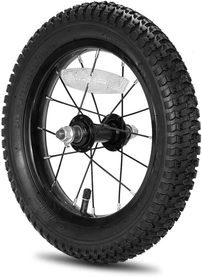 imageJOYSTAR 12 14 16 18 Inch Kids Bike Front Wheels Replacement with Solid Air Rubber Tire and Inner Tube Bicycle Bike Wheels Dont Fit with Huffy Bike Black ampamp WhiteBlack 12 Inch