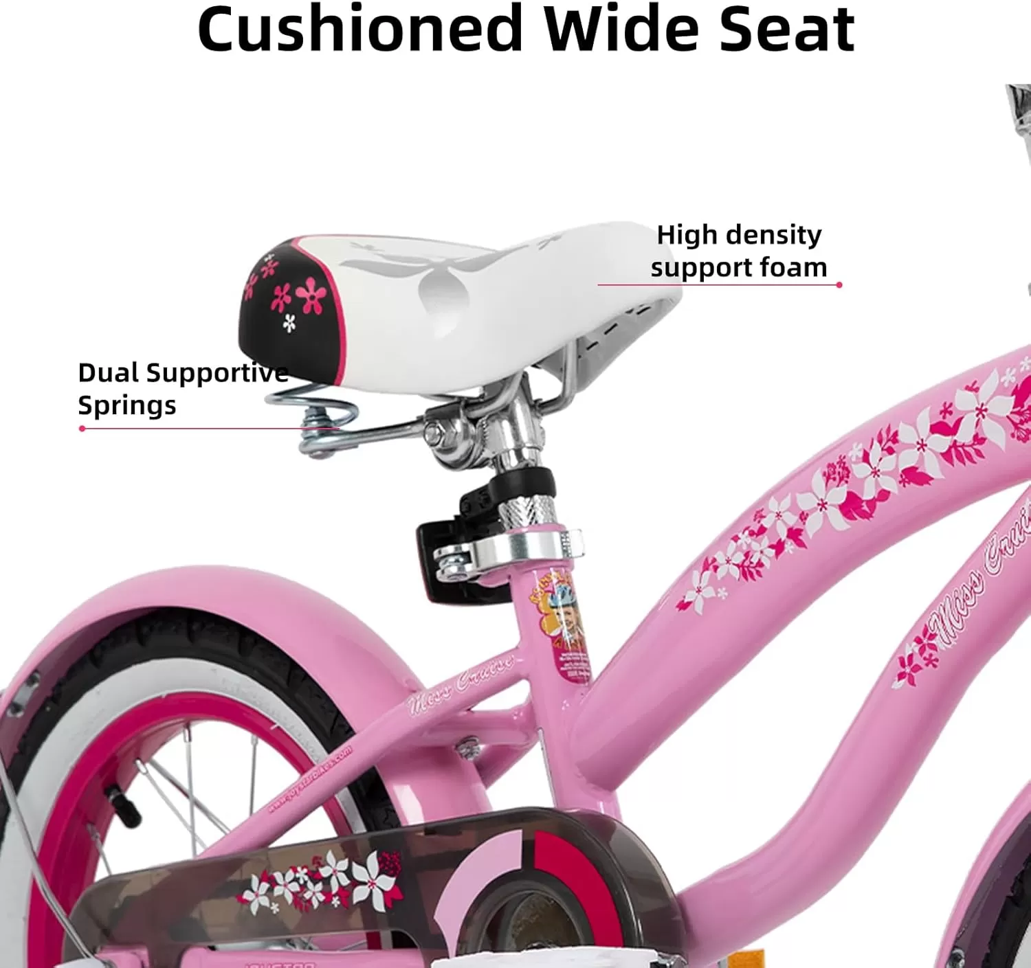 imageJOYSTAR 12 14 16 Inch Kids Cruiser Bike for Ages 27 Years Old Girls ampamp Boys Kids Bike with Training Wheels ampamp Coaster Brake Kids Cruiser Bicycles for ChildrenLight Pink