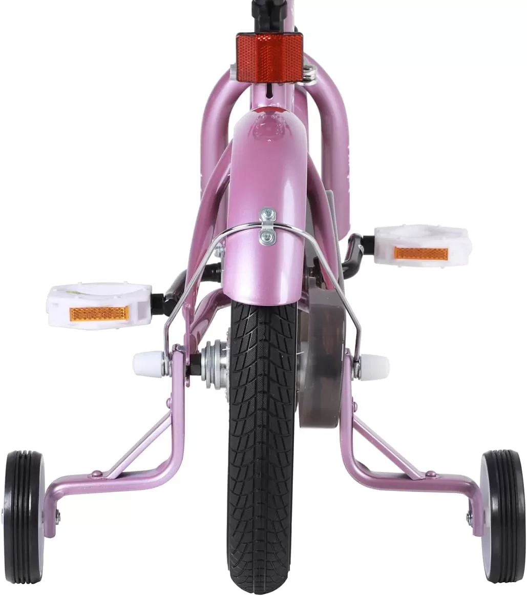 imageJOYSTAR 12 14 16 Inch Kids Cruiser Bike for Ages 27 Years Old Girls ampamp Boys Kids Bike with Training Wheels ampamp Coaster Brake Kids Cruiser Bicycles for ChildrenPink