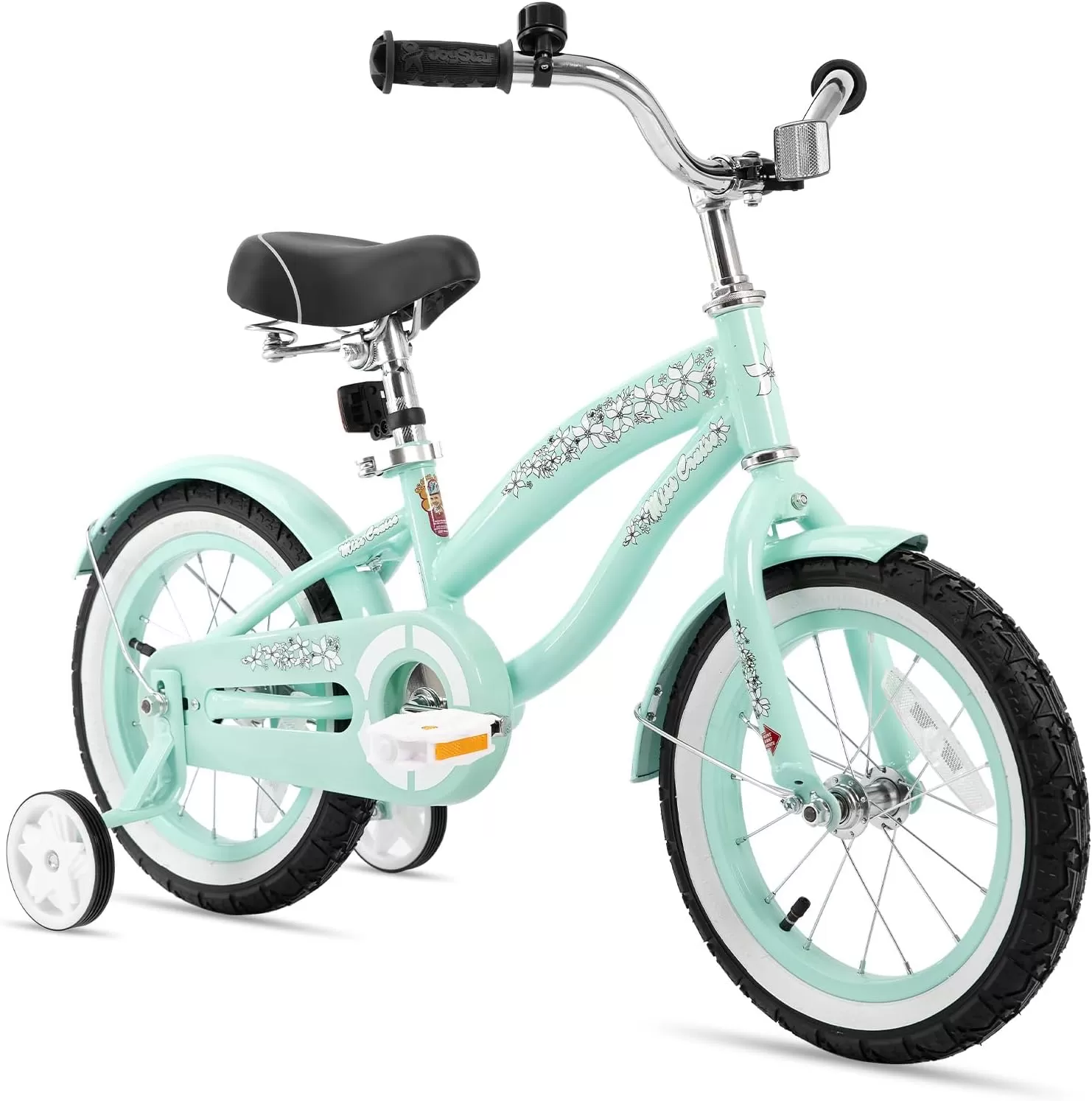 imageJOYSTAR 12 14 16 Inch Kids Cruiser Bike for Ages 27 Years Old Girls ampamp Boys Kids Bike with Training Wheels ampamp Coaster Brake Kids Cruiser Bicycles for ChildrenGreen