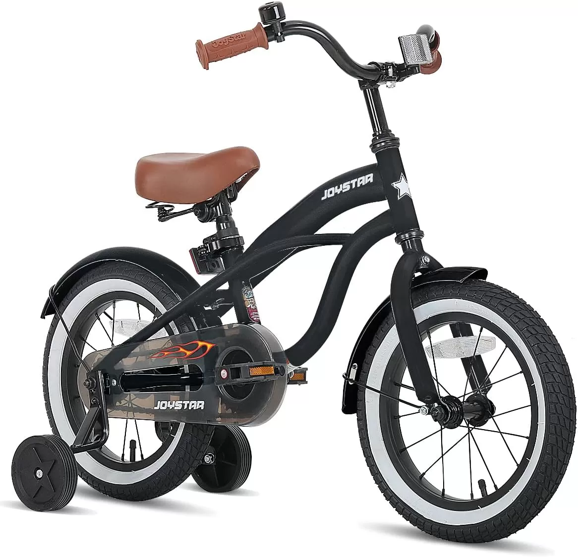 imageJOYSTAR 12 14 16 Inch Kids Cruiser Bike for Ages 27 Years Old Girls ampamp Boys Kids Bike with Training Wheels ampamp Coaster Brake Kids Cruiser Bicycles for ChildrenBlack