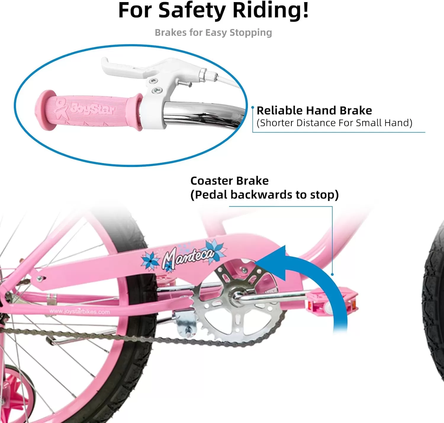 imageJOYSTAR 20 Inch Girls Bike with Training Wheels Banana Seat Bike for Girls Ages 712 Years Old Kids Girls Bicycle with Front Handbrake and Coaster Brakes Kickstand IncludedPink