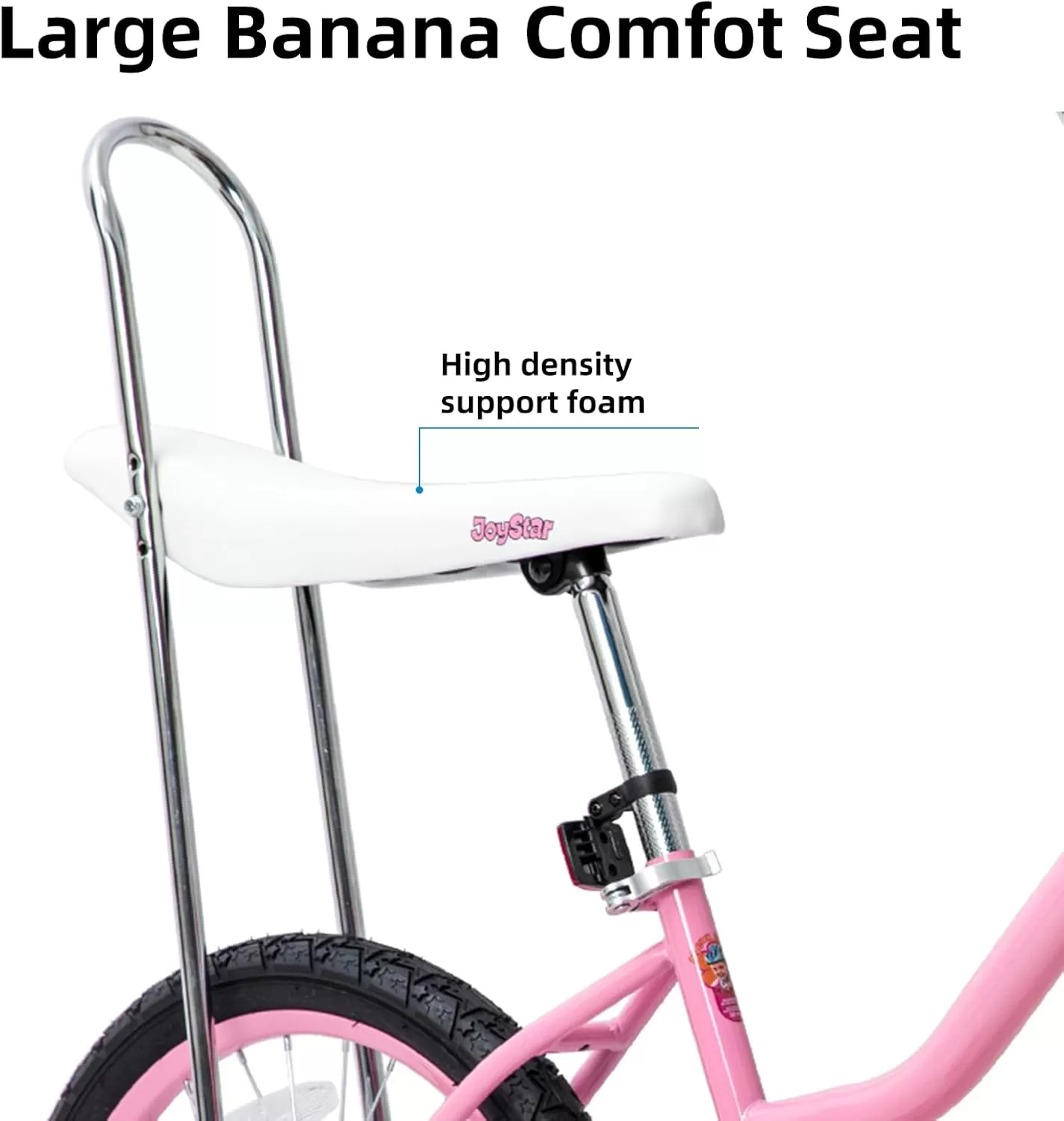 imageJOYSTAR 20 Inch Girls Bike with Training Wheels Banana Seat Bike for Girls Ages 712 Years Old Kids Girls Bicycle with Front Handbrake and Coaster Brakes Kickstand IncludedPink
