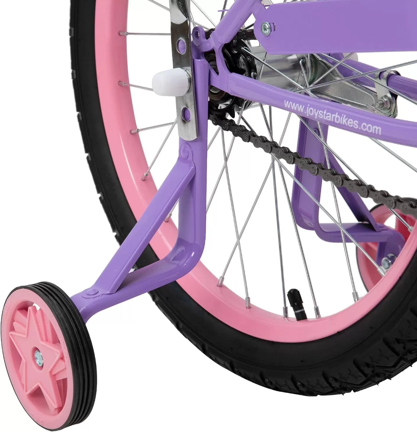 imageJOYSTAR 20 Inch Girls Bike with Training Wheels Banana Seat Bike for Girls Ages 712 Years Old Kids Girls Bicycle with Front Handbrake and Coaster Brakes Kickstand IncludedPurple