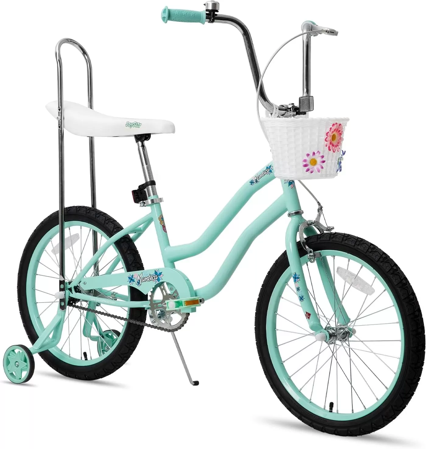 imageJOYSTAR 20 Inch Girls Bike with Training Wheels Banana Seat Bike for Girls Ages 712 Years Old Kids Girls Bicycle with Front Handbrake and Coaster Brakes Kickstand IncludedGreen