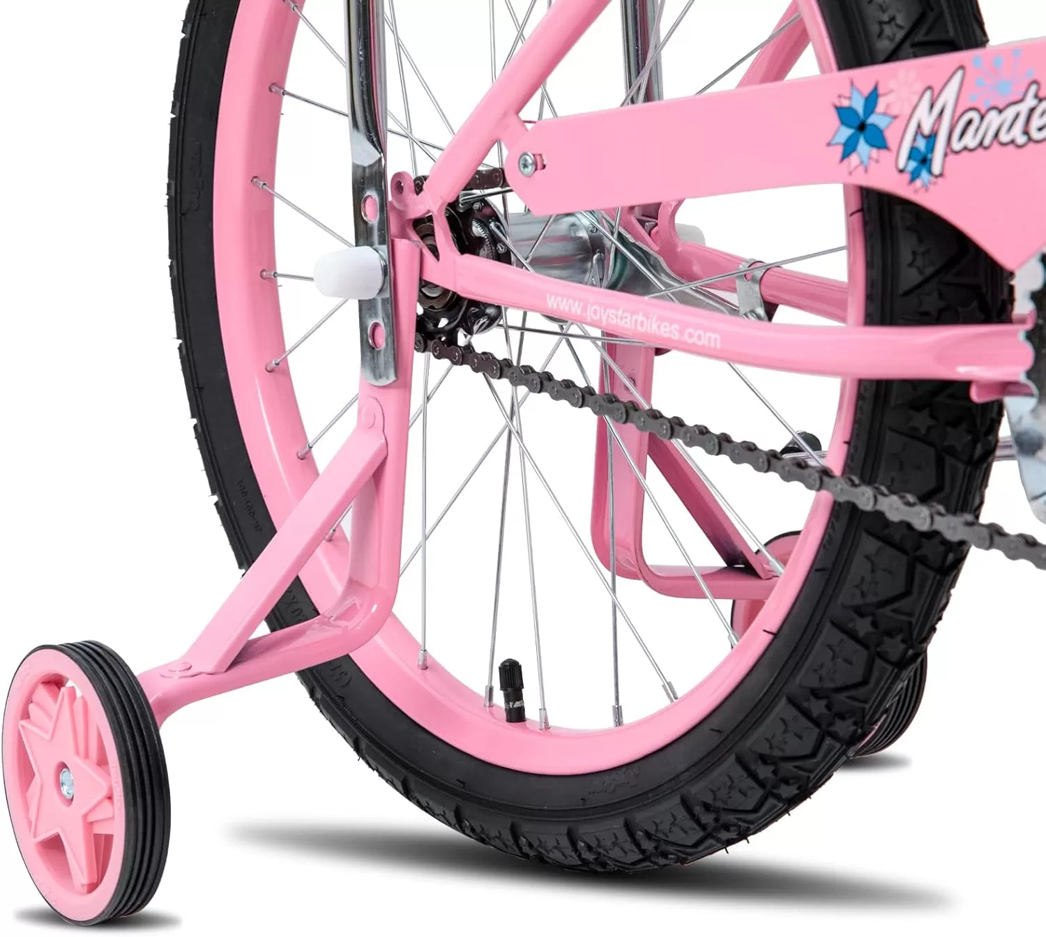 imageJOYSTAR 20 Inch Girls Bike with Training Wheels Banana Seat Bike for Girls Ages 712 Years Old Kids Girls Bicycle with Front Handbrake and Coaster Brakes Kickstand IncludedPink