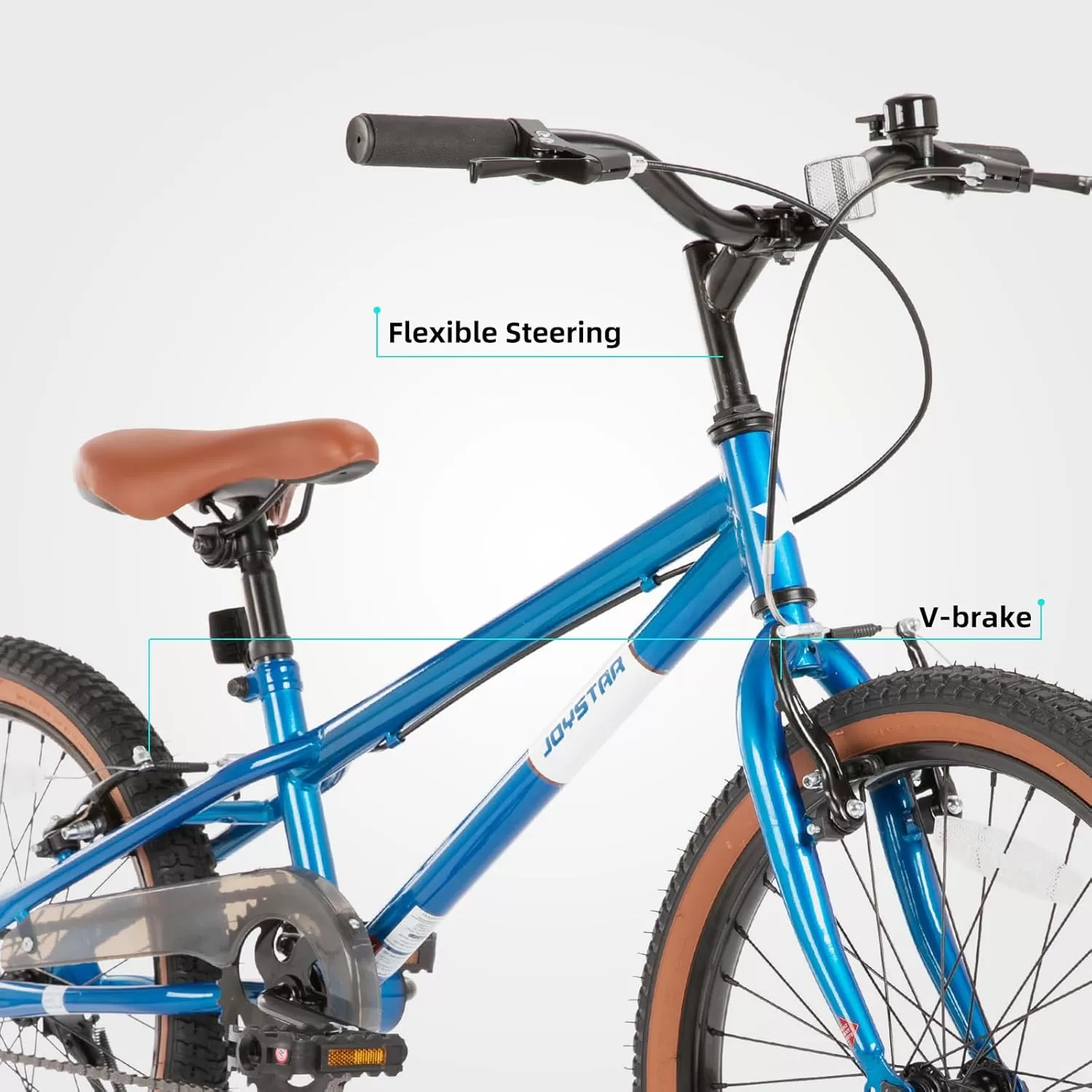imageJOYSTAR 20 Inch Kids Bike for Age 710 Years 20 Inch Freestyle BMX Bike for Kids and Beginner Level Rider Kids BicycleBlue