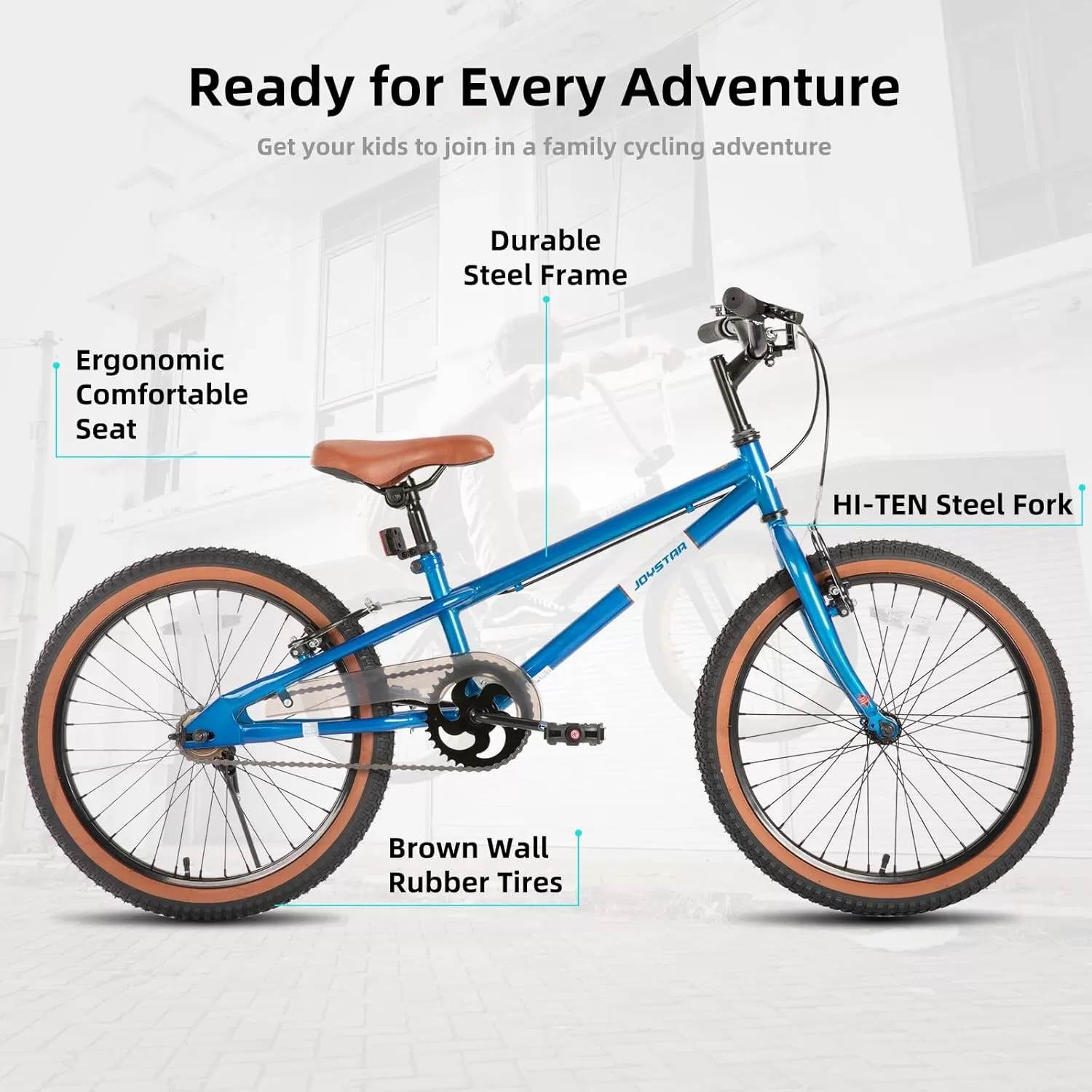imageJOYSTAR 20 Inch Kids Bike for Age 710 Years 20 Inch Freestyle BMX Bike for Kids and Beginner Level Rider Kids BicycleBlue