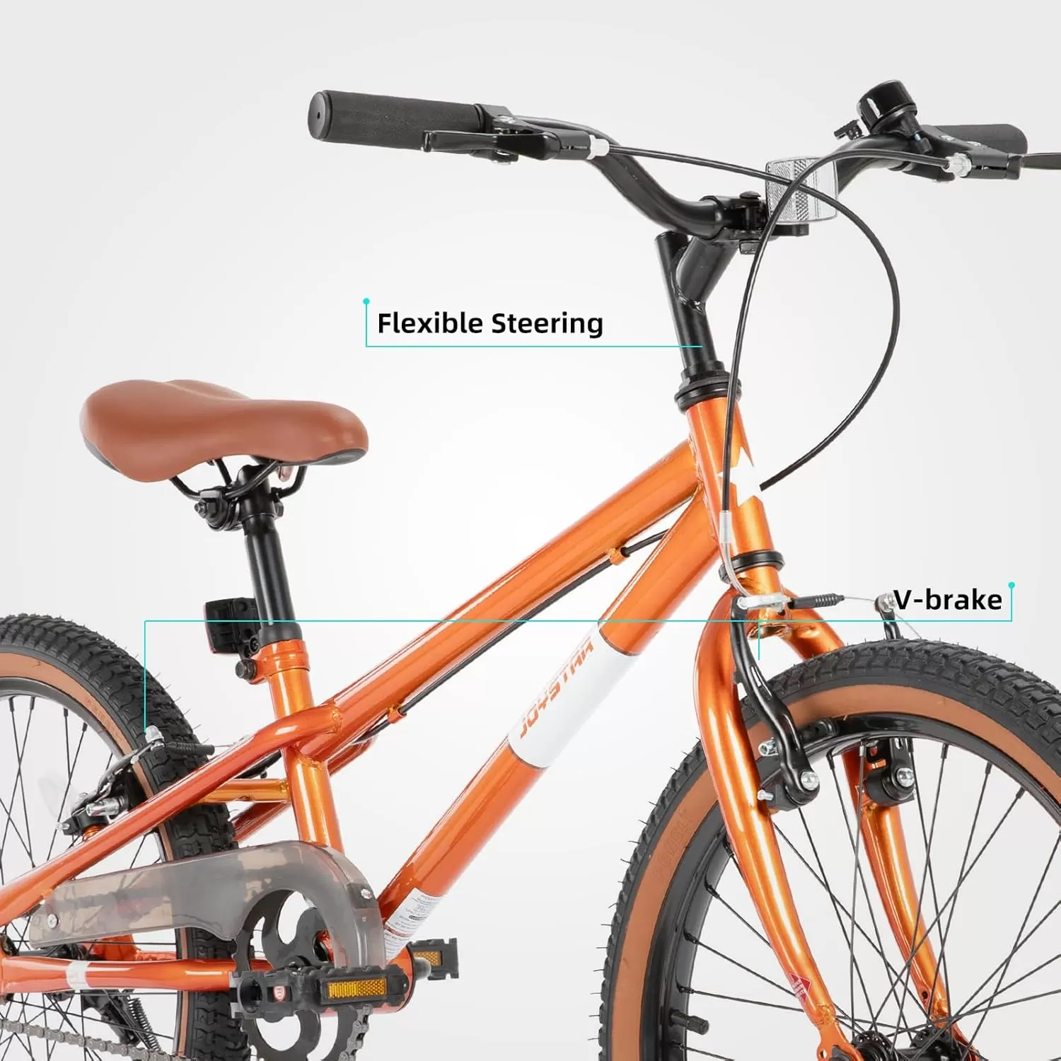 imageJOYSTAR 20 Inch Kids Bike for Age 710 Years 20 Inch Freestyle BMX Bike for Kids and Beginner Level Rider Kids BicycleOrange