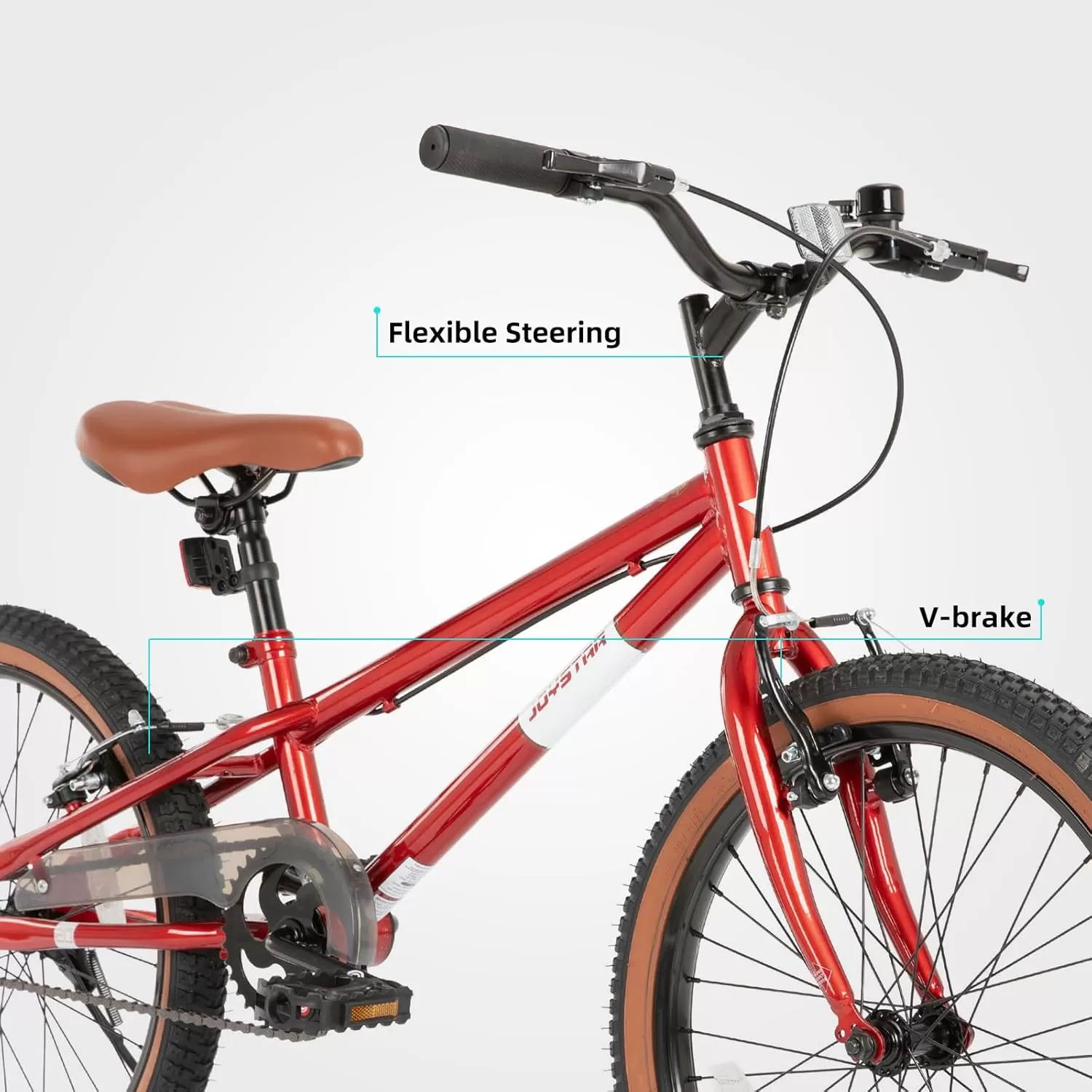 imageJOYSTAR 20 Inch Kids Bike for Age 710 Years 20 Inch Freestyle BMX Bike for Kids and Beginner Level Rider Kids BicycleRed