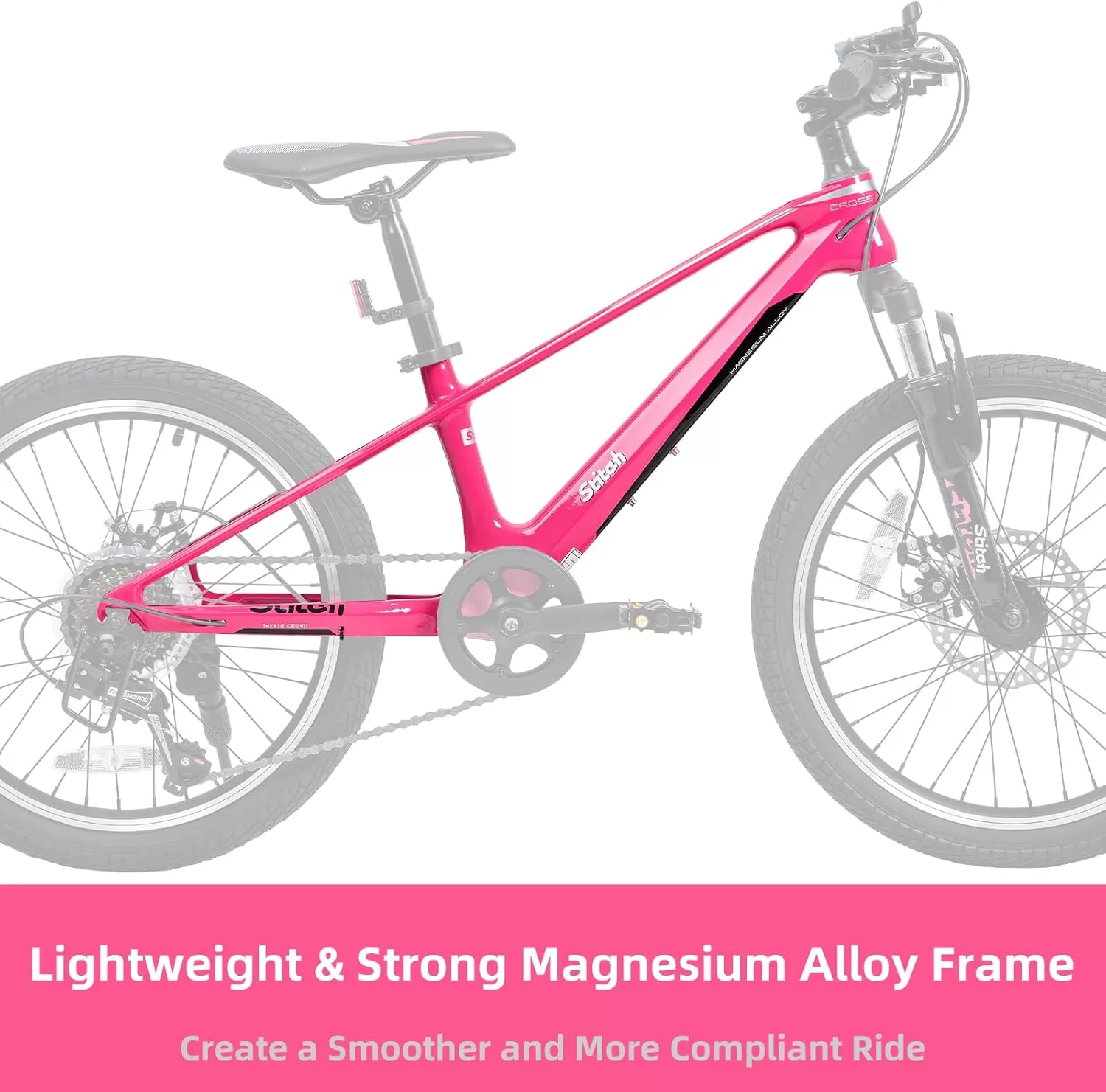 imageJOYSTAR 20 Inch Kids Bike for Ages 712 Year Old Boys Girls Magnesium Alloy Kids Mountain Bicycle with Shimano 7Speed ampamp Dual Disc Brake Muliple ColorsPink