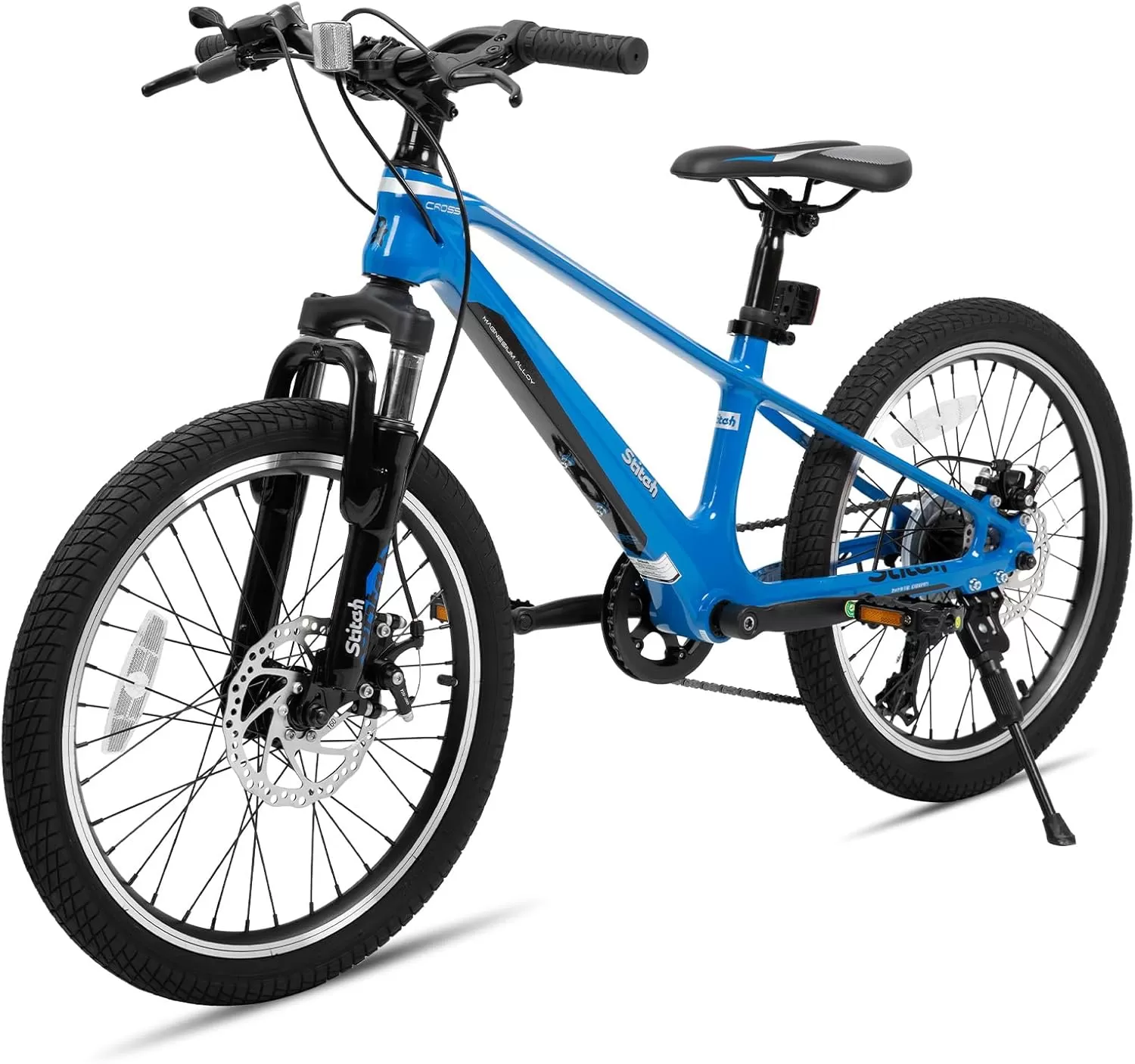 imageJOYSTAR 20 Inch Kids Bike for Ages 712 Year Old Boys Girls Magnesium Alloy Kids Mountain Bicycle with Shimano 7Speed ampamp Dual Disc Brake Muliple ColorsBlue