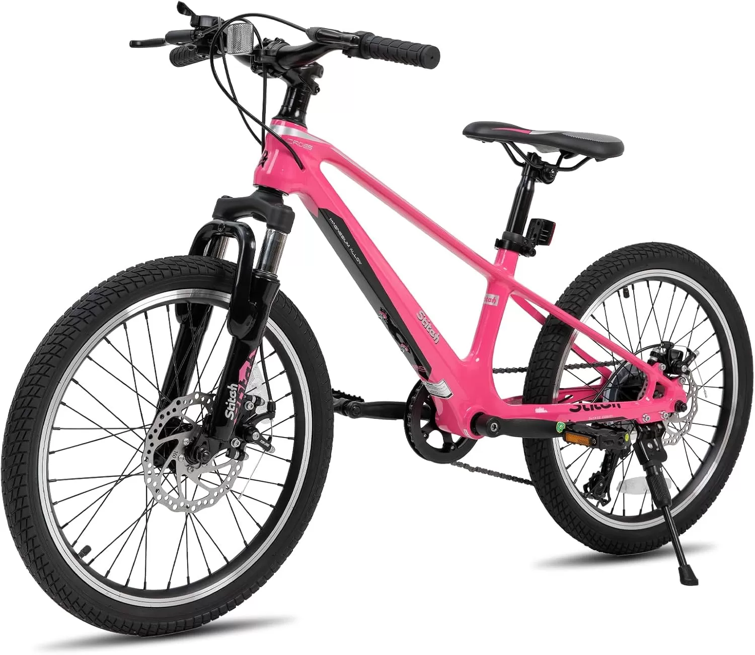 imageJOYSTAR 20 Inch Kids Bike for Ages 712 Year Old Boys Girls Magnesium Alloy Kids Mountain Bicycle with Shimano 7Speed ampamp Dual Disc Brake Muliple ColorsPink
