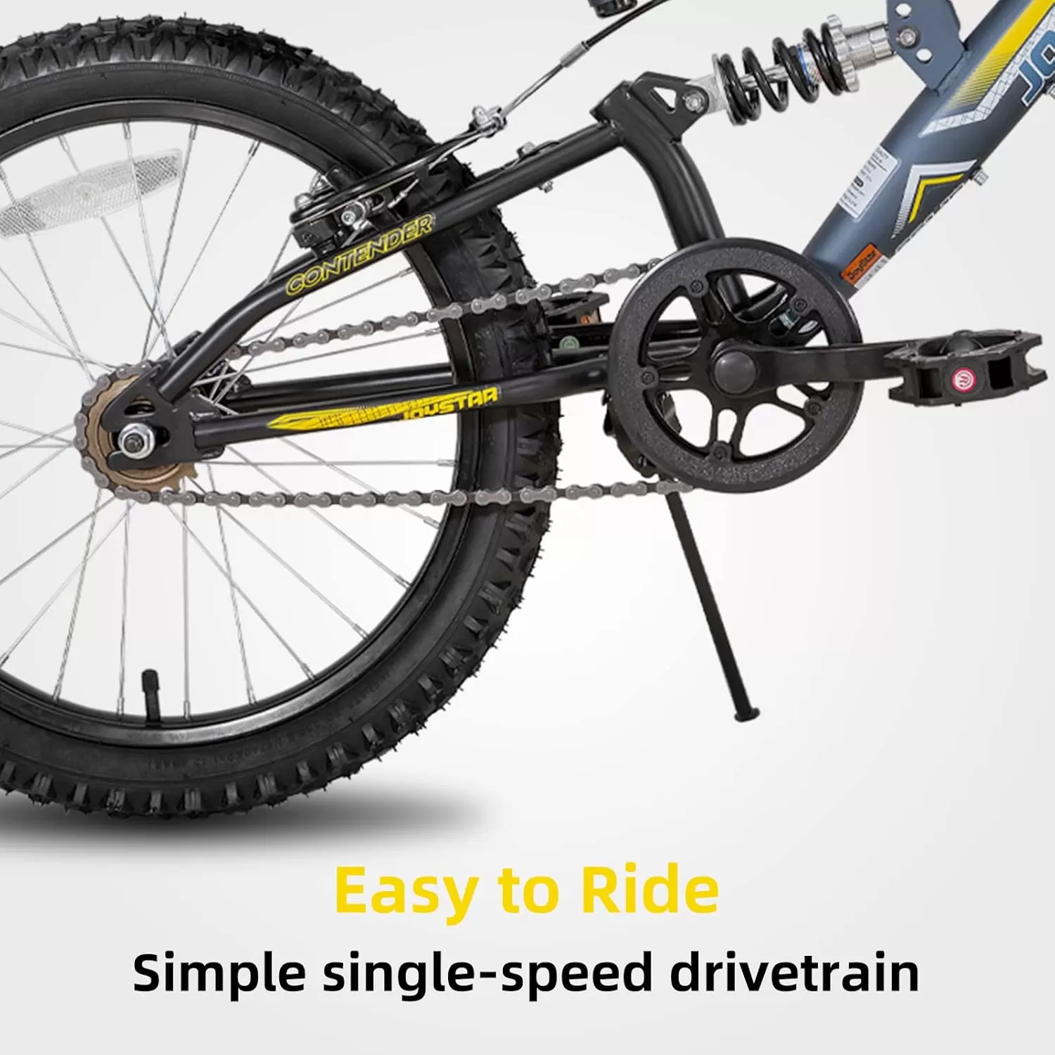 imageJOYSTAR 20 Inch Kids Bike for Boys Girls Ages 713 Years Old DualSuspension Kids Mountain Bike with Dual Handbrake ampamp Kickstand Multiple ColorsBlue