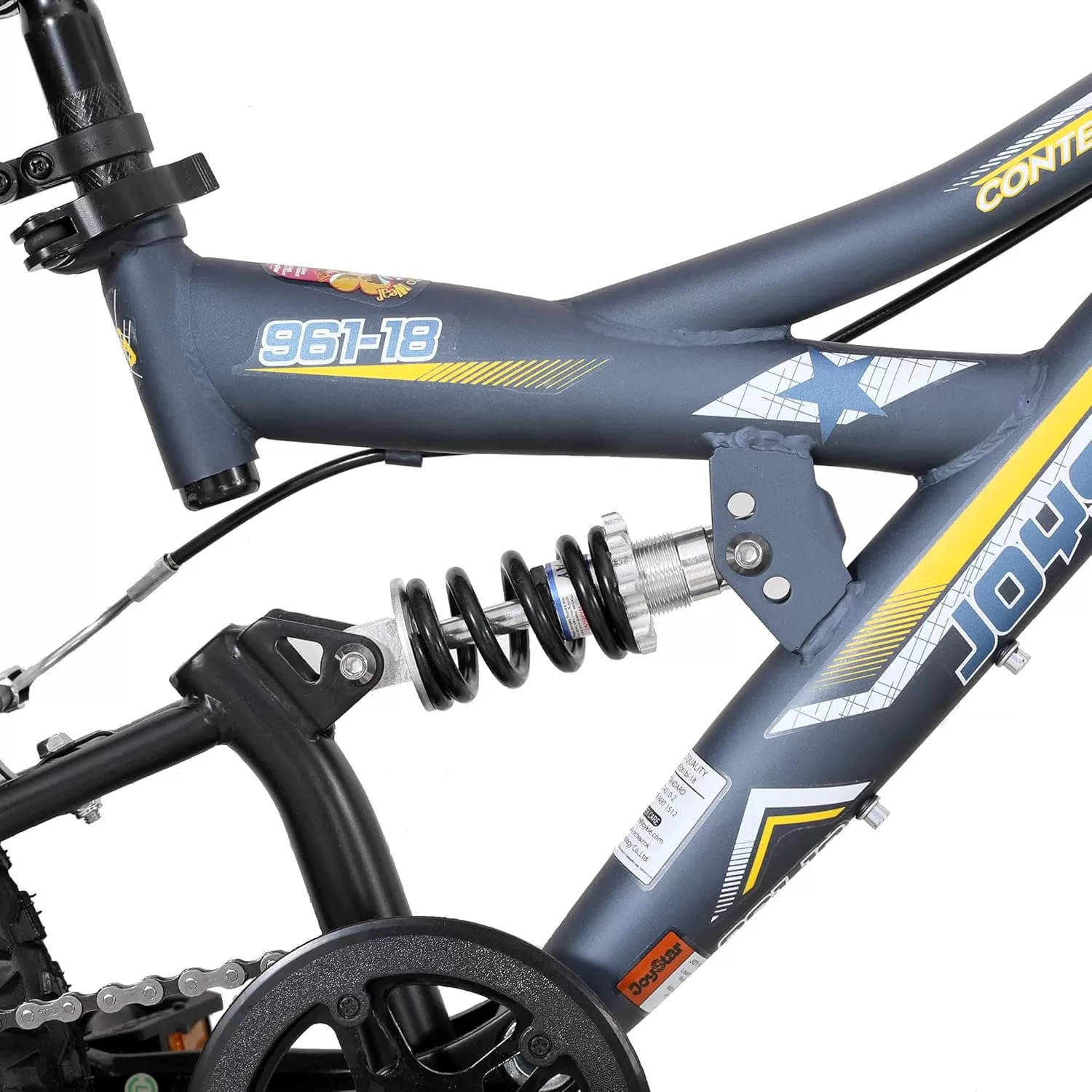imageJOYSTAR 20 Inch Kids Bike for Boys Girls Ages 713 Years Old DualSuspension Kids Mountain Bike with Dual Handbrake ampamp Kickstand Multiple ColorsBlue