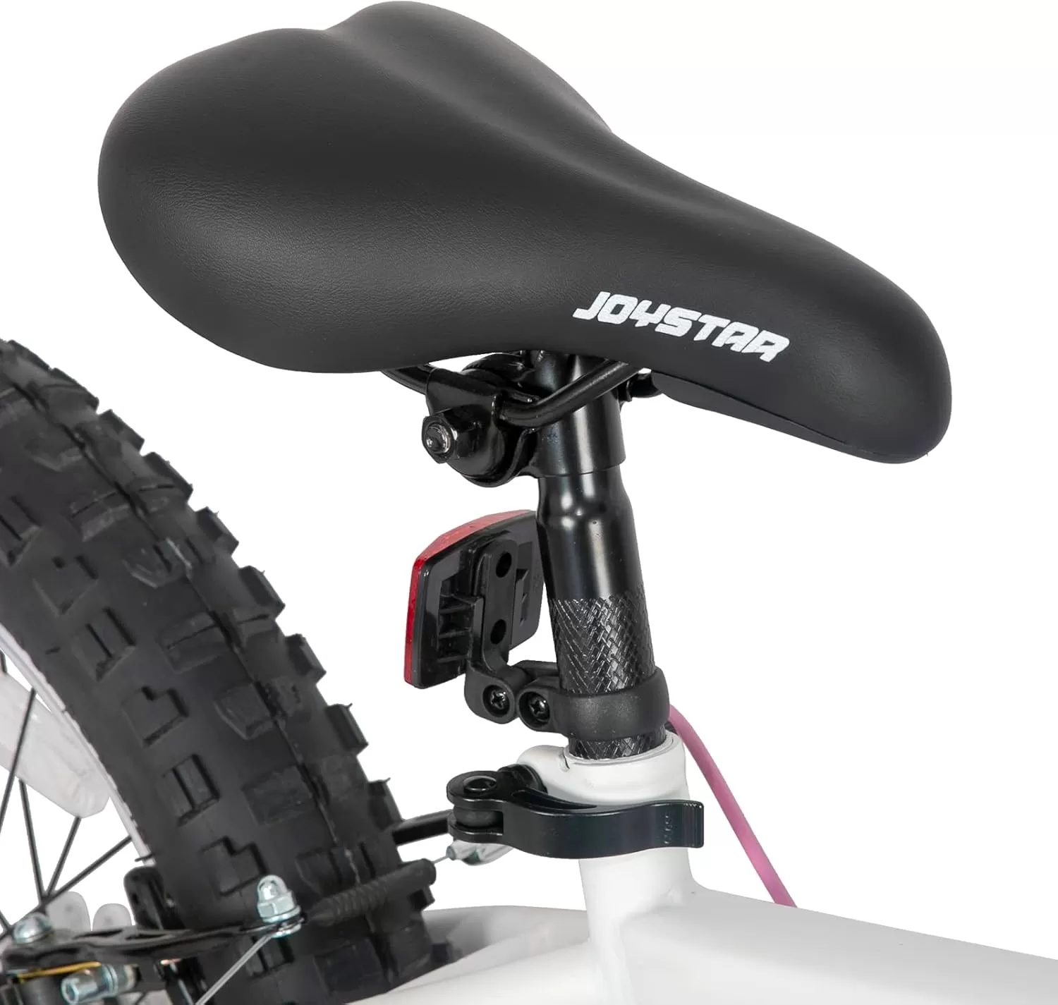 imageJOYSTAR 20 Inch Mountain Bike for Kids Ages 712 Year Old 3Inch Wide Knobby Tires 7 Speed Shimano Drivetrain Disc Brakes Fat Tire Kids Bicycles for Boys GirlsWhite