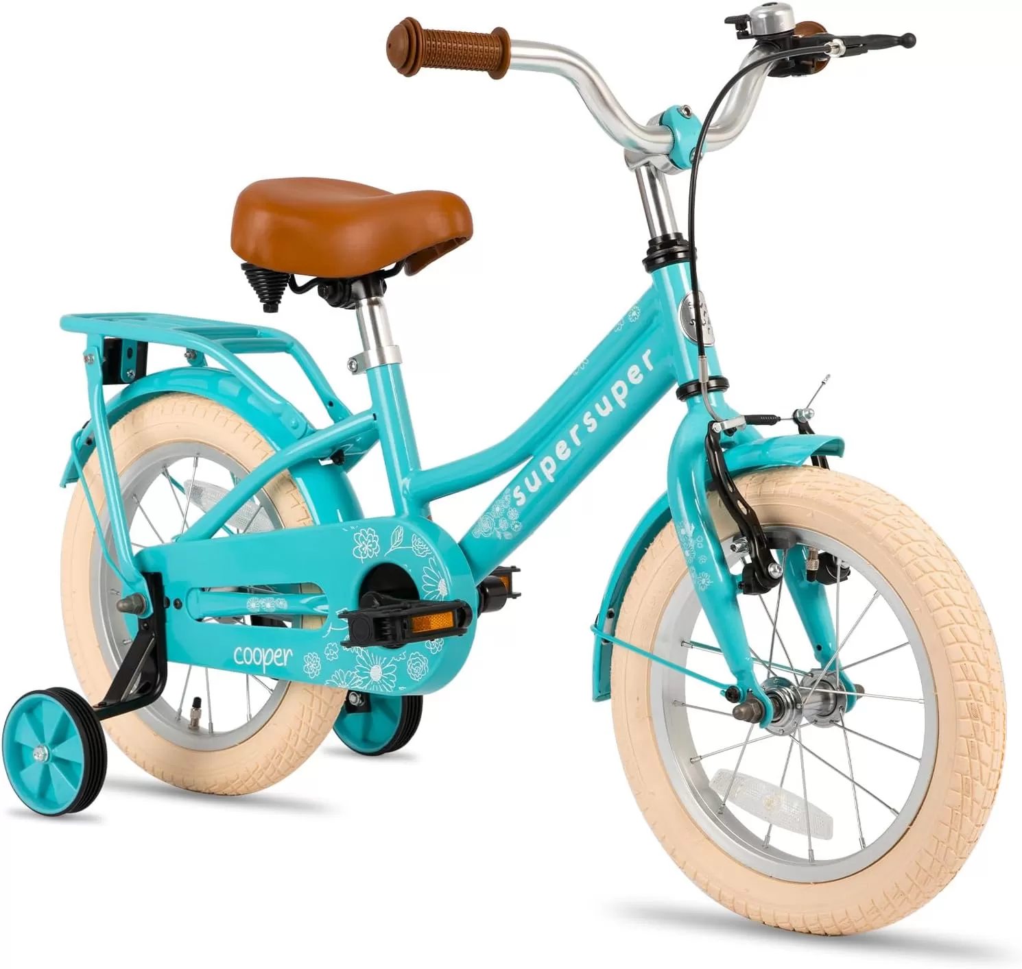 imageJOYSTAR Girls Bike for 212 Years Old Toddlers and Kids 12quot 14quot 16quot Kids Bike with Training Wheels 20 Inch Kids Bicycle with Kickstand Retro Style Kids BikesZGreen