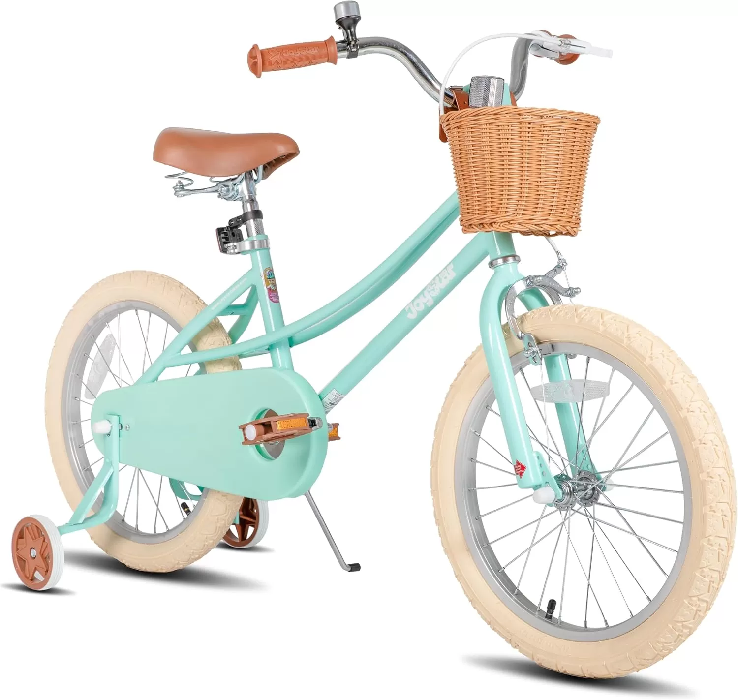 imageJOYSTAR Girls Bike for 212 Years Old Toddlers and Kids 12quot 14quot 16quot Kids Bike with Training Wheels 20 Inch Kids Bicycle with Kickstand Retro Style Kids BikesMint Green