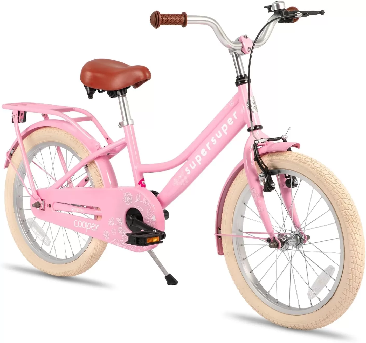 imageJOYSTAR Girls Bike for 212 Years Old Toddlers and Kids 12quot 14quot 16quot Kids Bike with Training Wheels 20 Inch Kids Bicycle with Kickstand Retro Style Kids BikesZPink