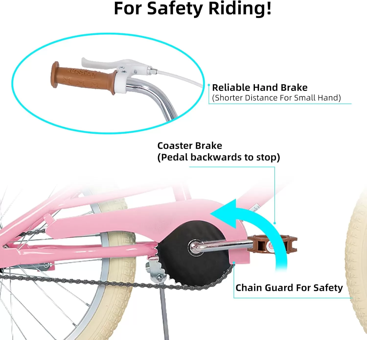 imageJOYSTAR Girls Bike for 212 Years Old Toddlers and Kids 12quot 14quot 16quot Kids Bike with Training Wheels 20 Inch Kids Bicycle with Kickstand Retro Style Kids BikesLight Pink