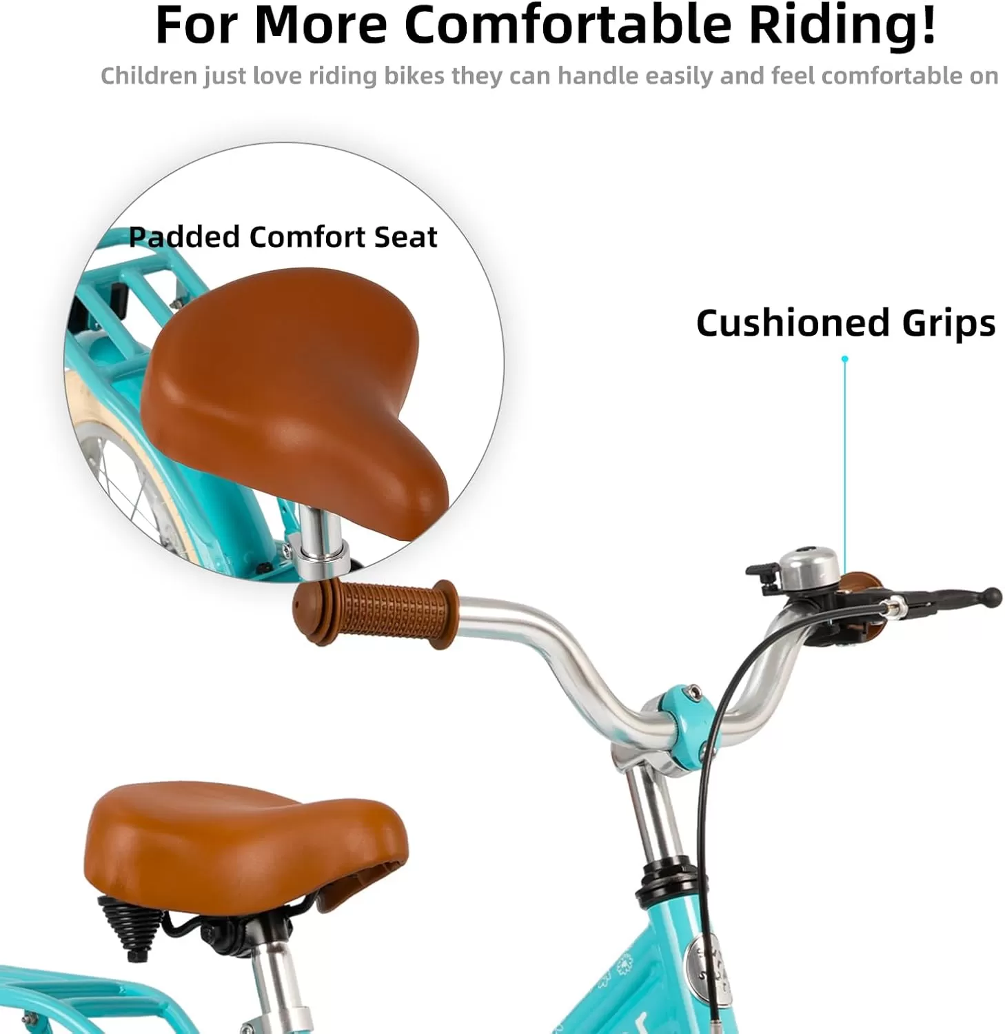imageJOYSTAR Girls Bike for 212 Years Old Toddlers and Kids 12quot 14quot 16quot Kids Bike with Training Wheels 20 Inch Kids Bicycle with Kickstand Retro Style Kids BikesZGreen