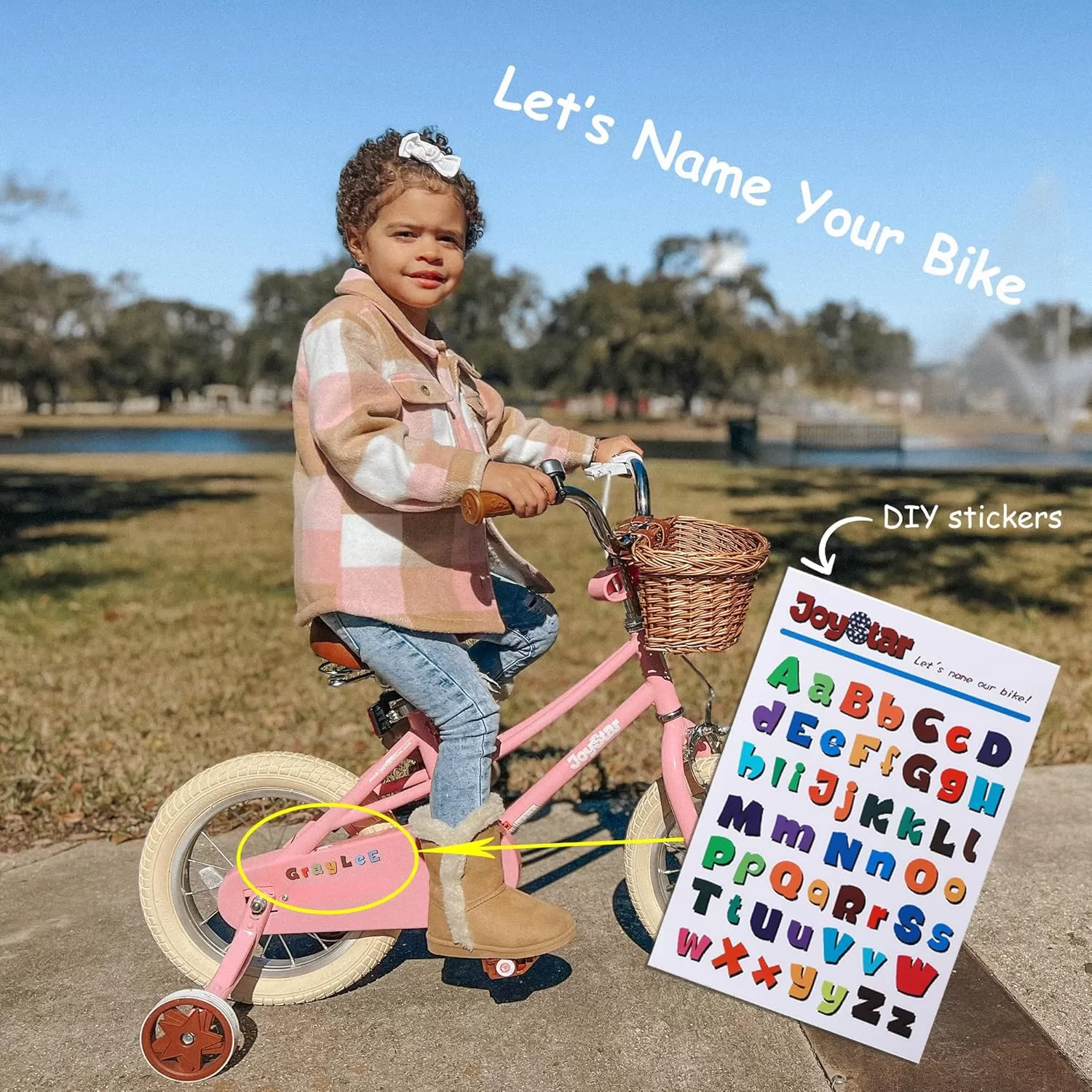 imageJOYSTAR Girls Bike for 212 Years Old Toddlers and Kids 12quot 14quot 16quot Kids Bike with Training Wheels 20 Inch Kids Bicycle with Kickstand Retro Style Kids BikesLight Pink
