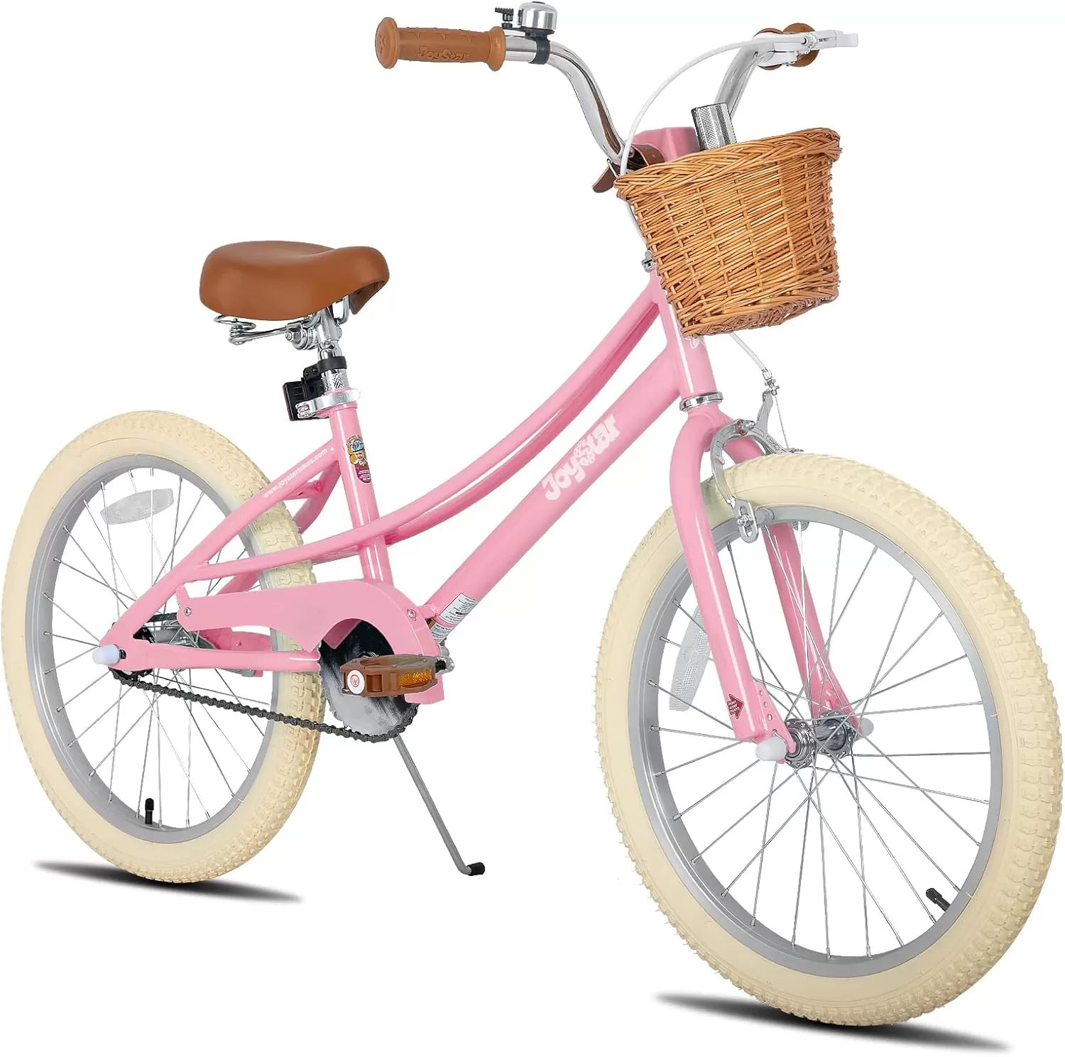 imageJOYSTAR Girls Bike for 212 Years Old Toddlers and Kids 12quot 14quot 16quot Kids Bike with Training Wheels 20 Inch Kids Bicycle with Kickstand Retro Style Kids BikesLight Pink