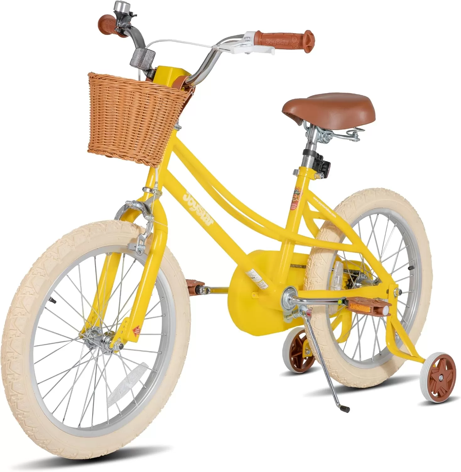 imageJOYSTAR Girls Bike for 212 Years Old Toddlers and Kids 12quot 14quot 16quot Kids Bike with Training Wheels 20 Inch Kids Bicycle with Kickstand Retro Style Kids BikesSunny Yellow