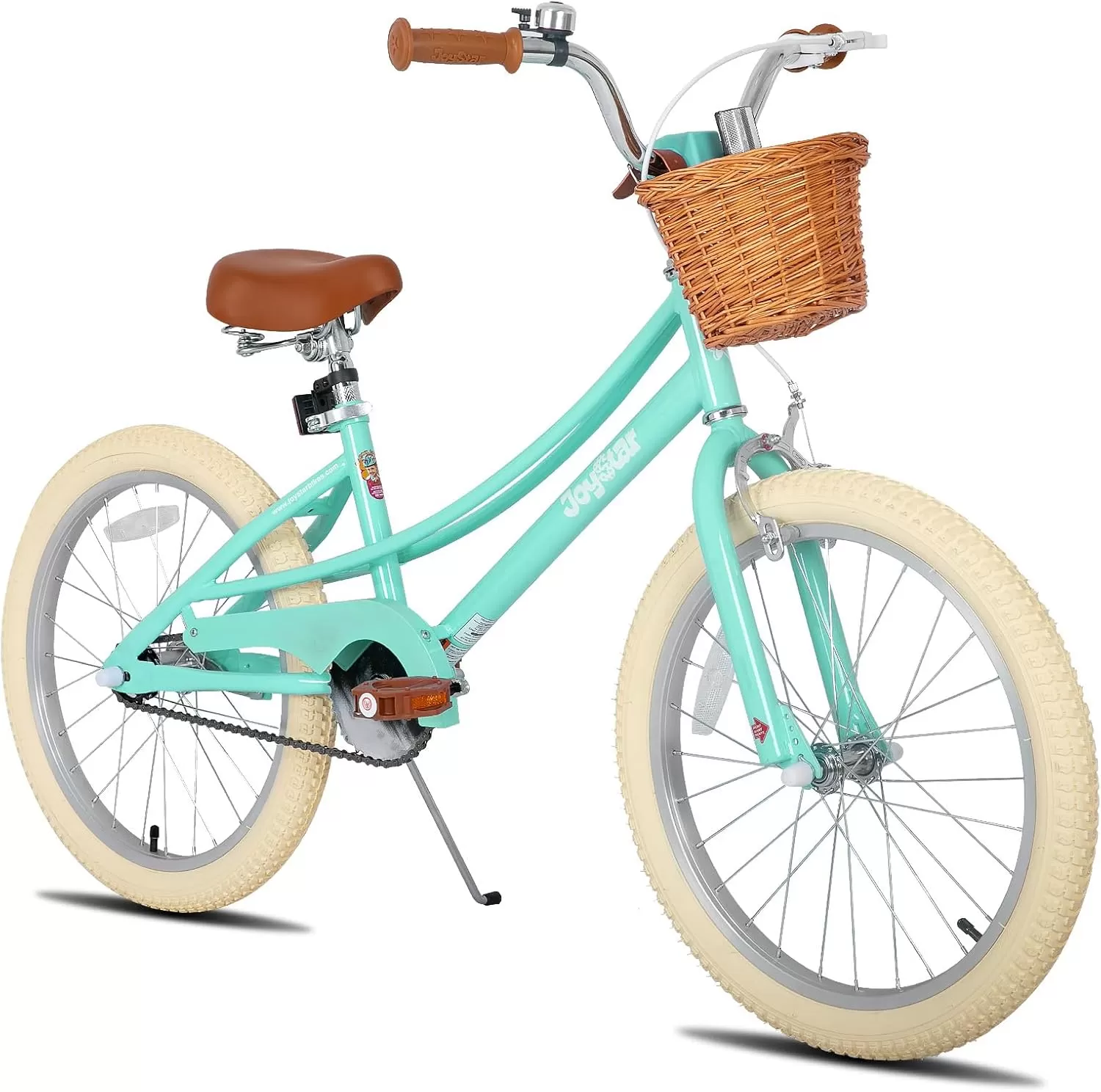 imageJOYSTAR Girls Bike for 212 Years Old Toddlers and Kids 12quot 14quot 16quot Kids Bike with Training Wheels 20 Inch Kids Bicycle with Kickstand Retro Style Kids BikesMint Green
