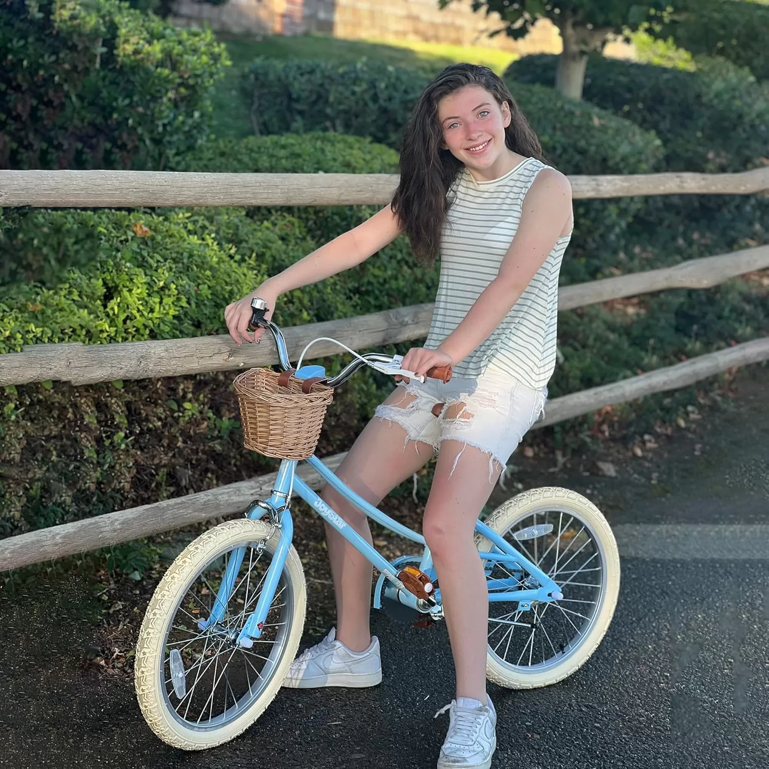 imageJOYSTAR Girls Bike for 212 Years Old Toddlers and Kids 12quot 14quot 16quot Kids Bike with Training Wheels 20 Inch Kids Bicycle with Kickstand Retro Style Kids BikesSky Blue