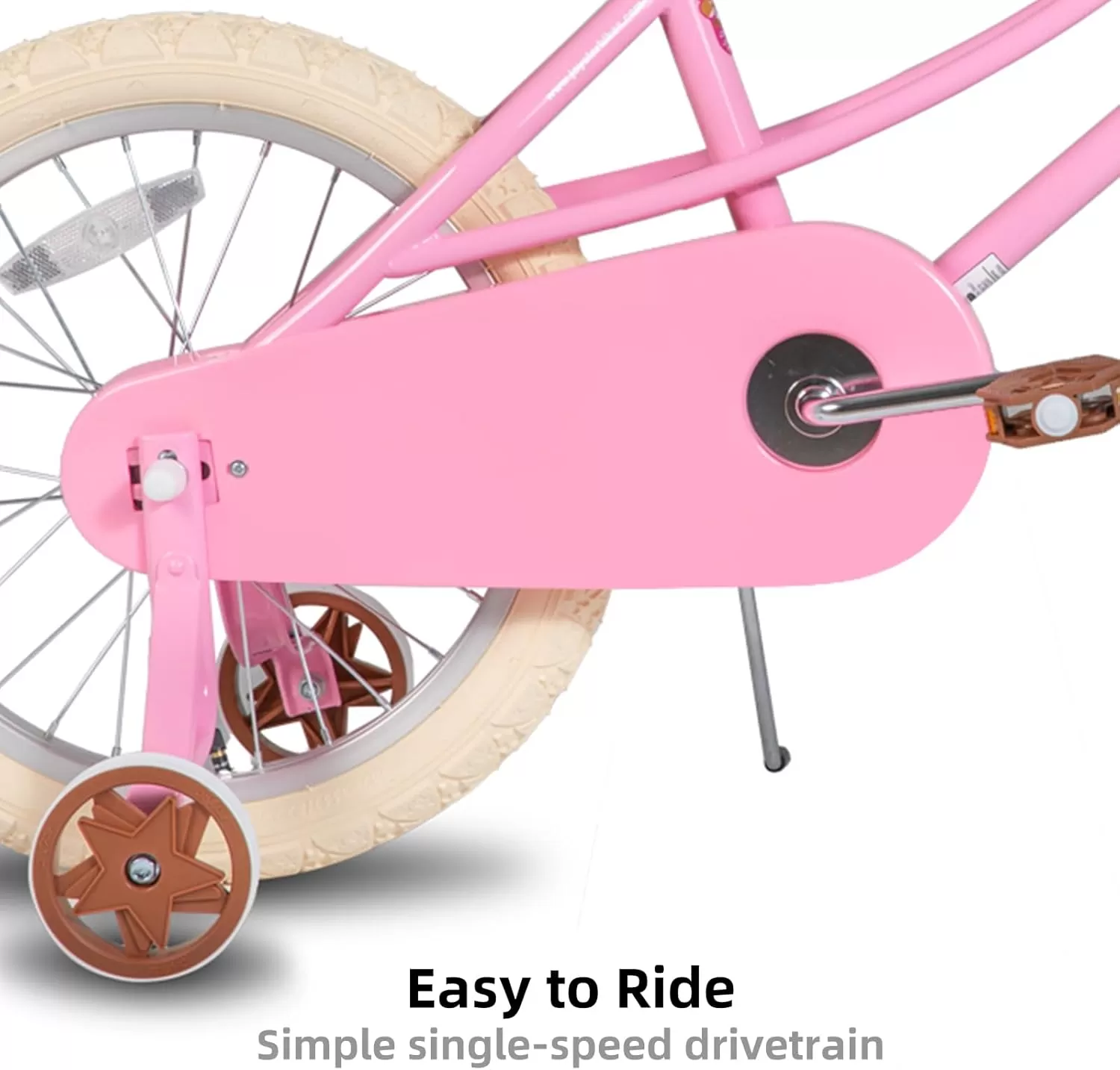 imageJOYSTAR Girls Bike for 212 Years Old Toddlers and Kids 12quot 14quot 16quot Kids Bike with Training Wheels 20 Inch Kids Bicycle with Kickstand Retro Style Kids BikesLight Pink