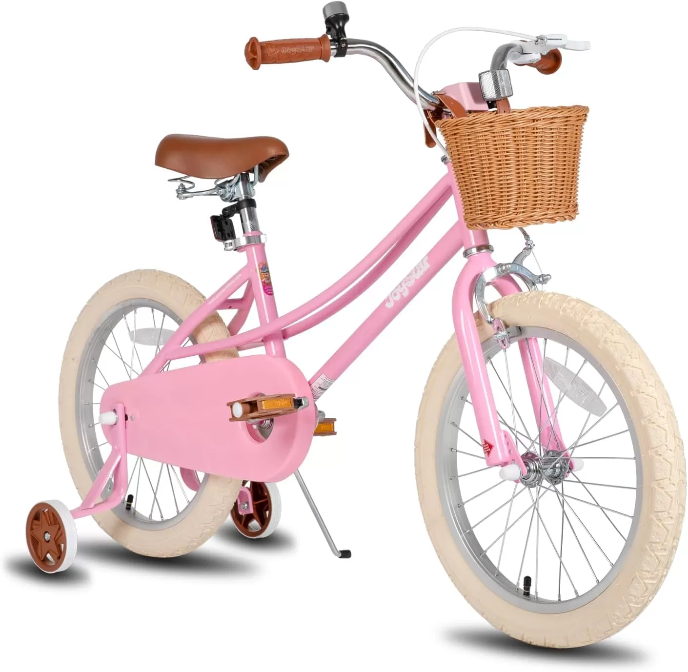 imageJOYSTAR Girls Bike for 212 Years Old Toddlers and Kids 12quot 14quot 16quot Kids Bike with Training Wheels 20 Inch Kids Bicycle with Kickstand Retro Style Kids BikesLight Pink