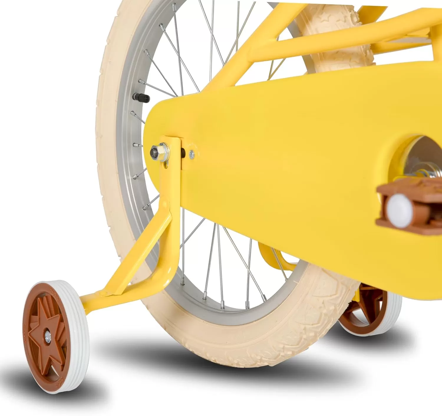 imageJOYSTAR Girls Bike for 212 Years Old Toddlers and Kids 12quot 14quot 16quot Kids Bike with Training Wheels 20 Inch Kids Bicycle with Kickstand Retro Style Kids BikesSunny Yellow