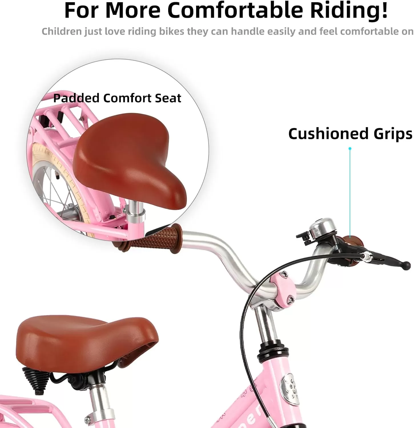 imageJOYSTAR Girls Bike for 212 Years Old Toddlers and Kids 12quot 14quot 16quot Kids Bike with Training Wheels 20 Inch Kids Bicycle with Kickstand Retro Style Kids BikesZPink