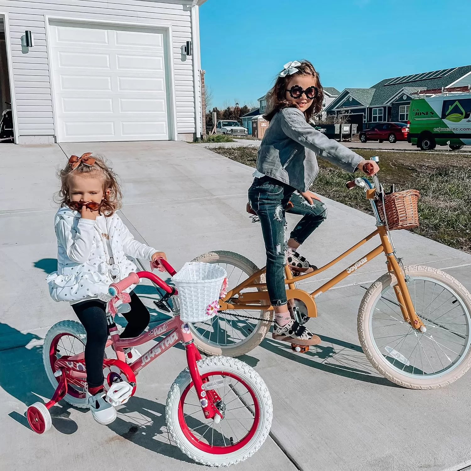 imageJOYSTAR Girls Bike for 212 Years Old Toddlers and Kids 12quot 14quot 16quot Kids Bike with Training Wheels 20 Inch Kids Bicycle with Kickstand Retro Style Kids BikesSunny Yellow
