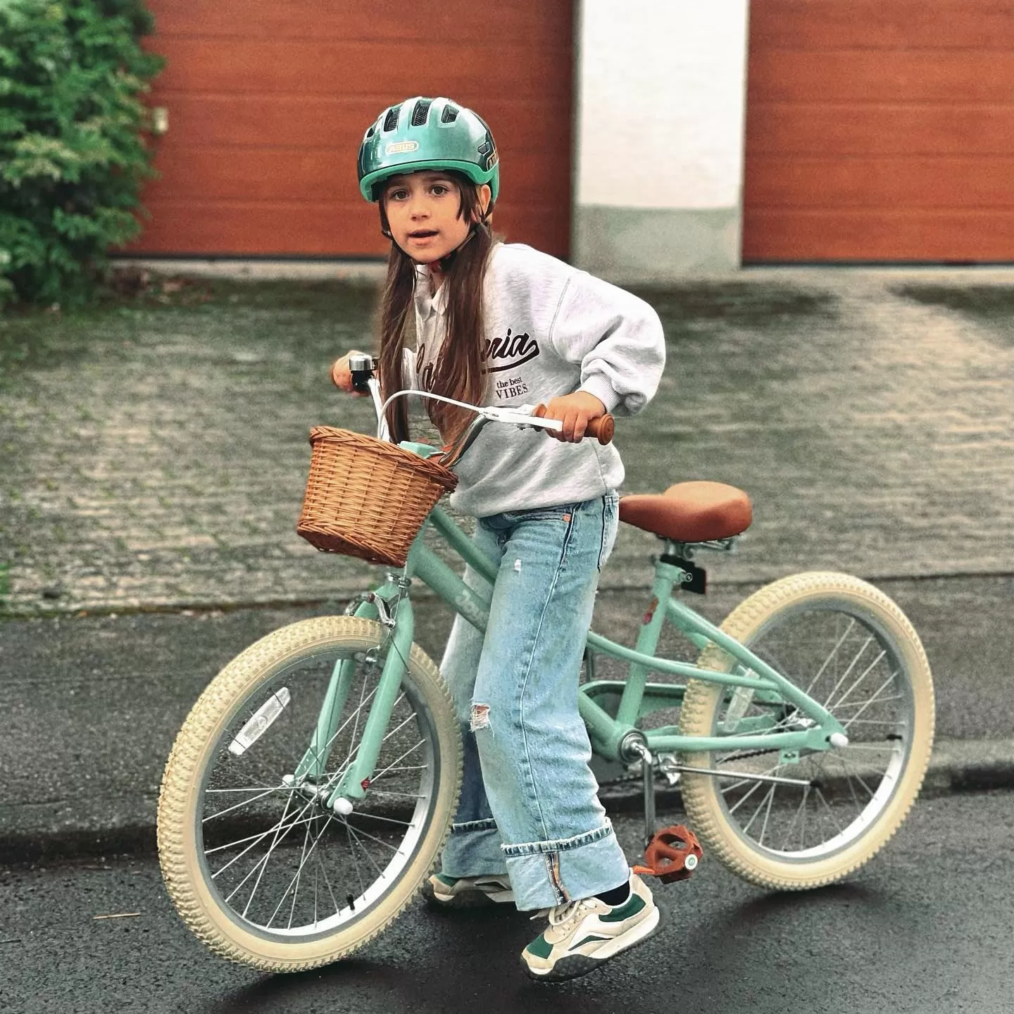 imageJOYSTAR Girls Bike for 212 Years Old Toddlers and Kids 12quot 14quot 16quot Kids Bike with Training Wheels 20 Inch Kids Bicycle with Kickstand Retro Style Kids BikesMint Green