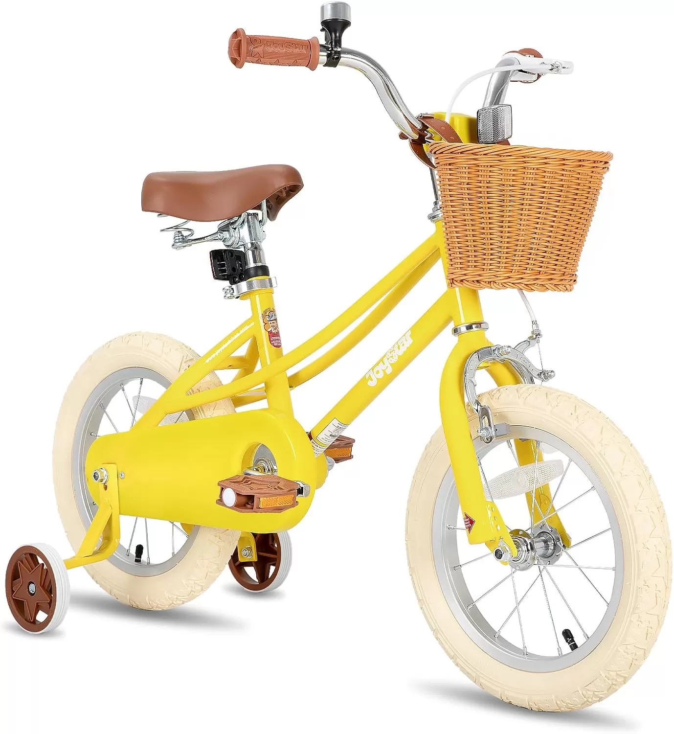 imageJOYSTAR Girls Bike for 212 Years Old Toddlers and Kids 12quot 14quot 16quot Kids Bike with Training Wheels 20 Inch Kids Bicycle with Kickstand Retro Style Kids BikesSunny Yellow